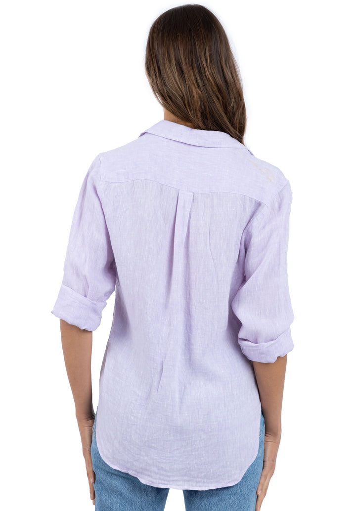 Iris Lilac Relaxed Fit Linen Shirt