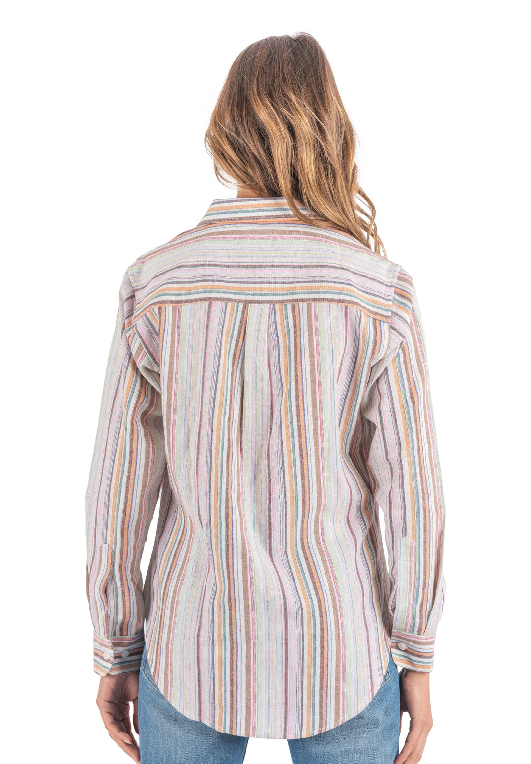 Iris Warm Stripes Relaxed Fit Linen Shirt