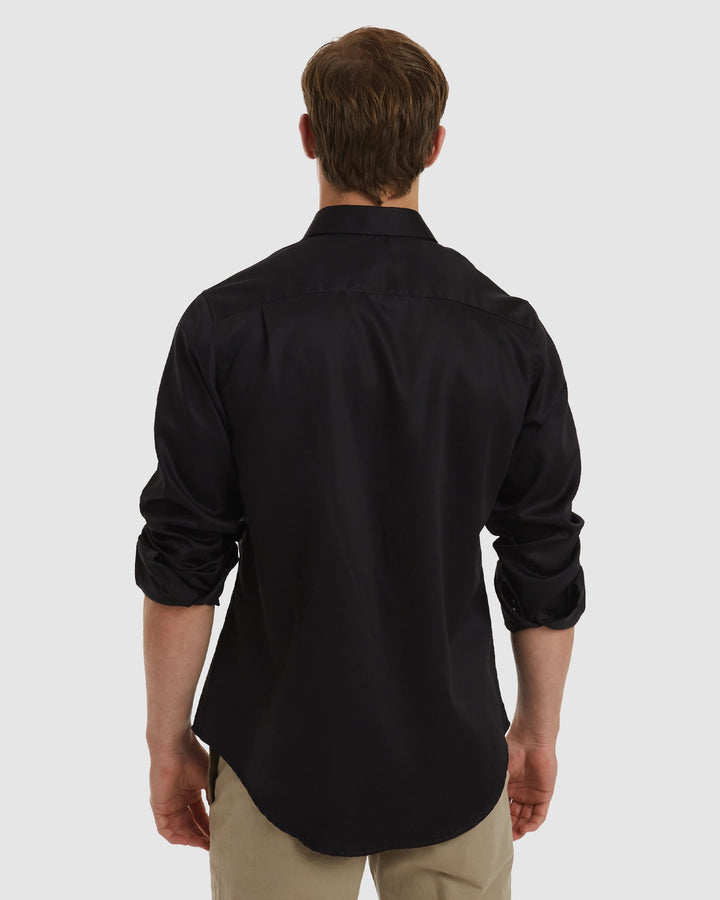London-Slim Formal Black Non Iron Cotton Shirt