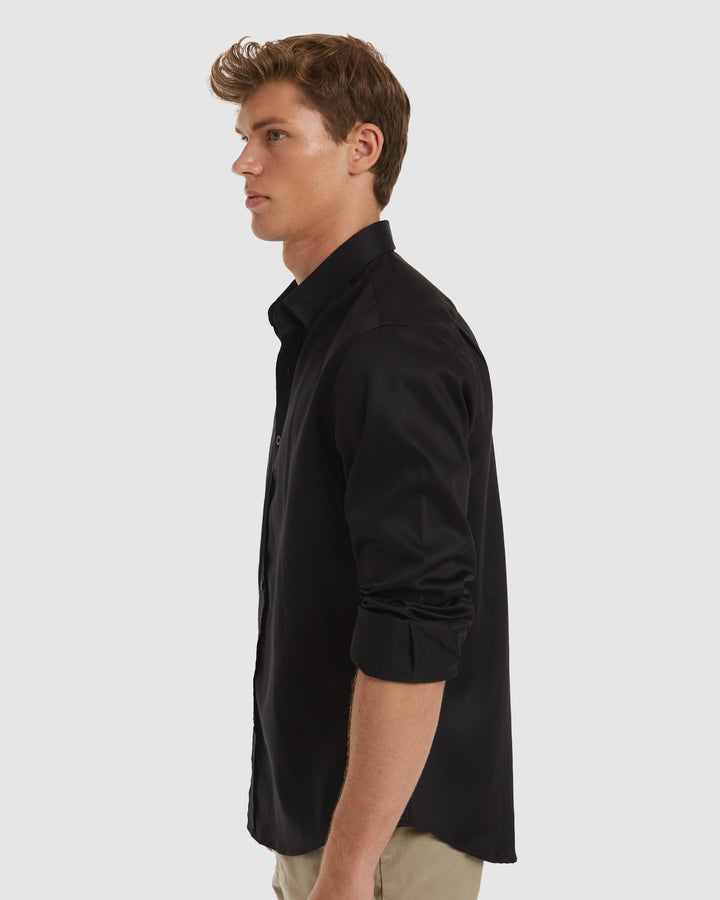 London-Casual Formal Black Non Iron Cotton Shirt