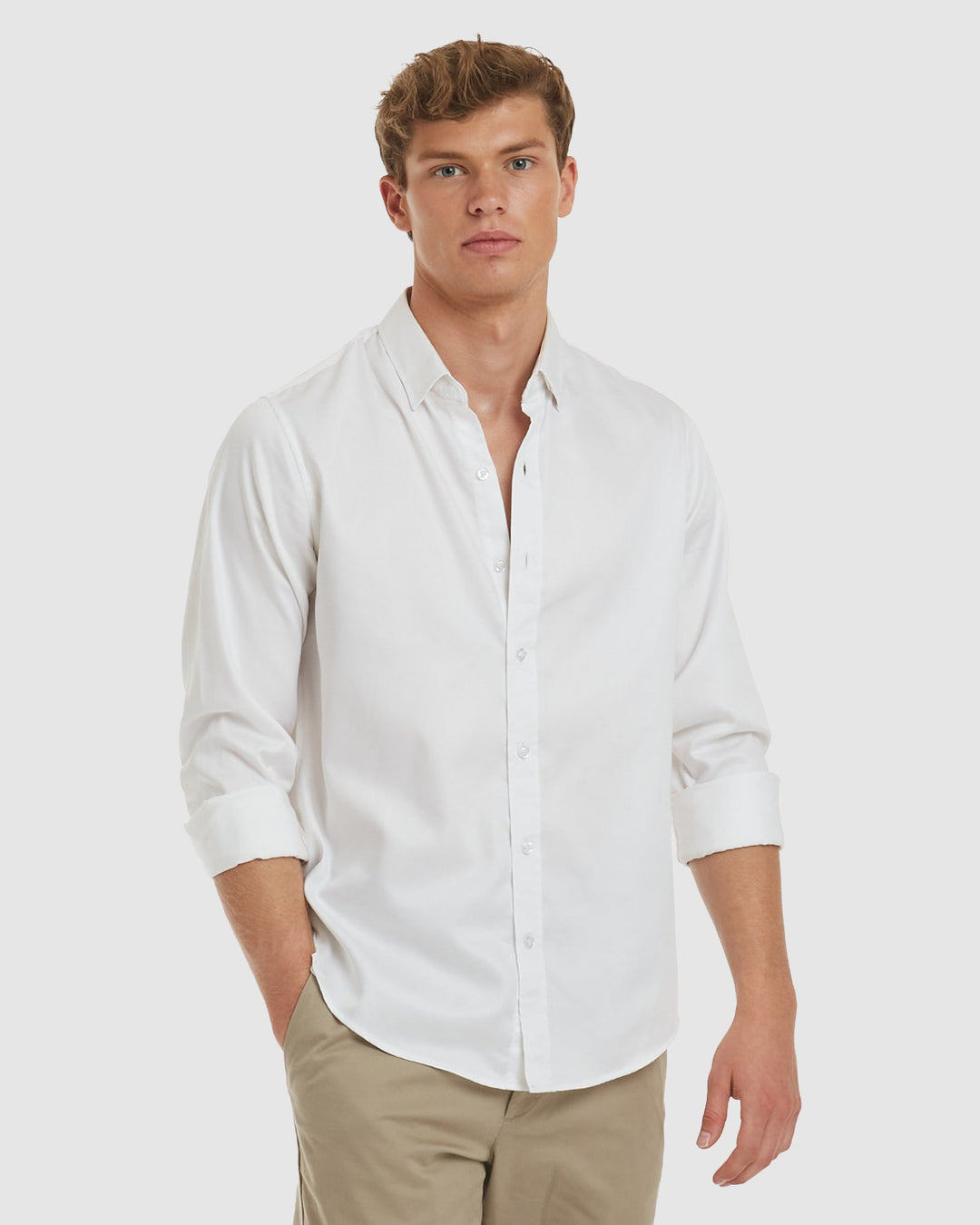 London-Casual Formal White Non Iron Cotton Shirt