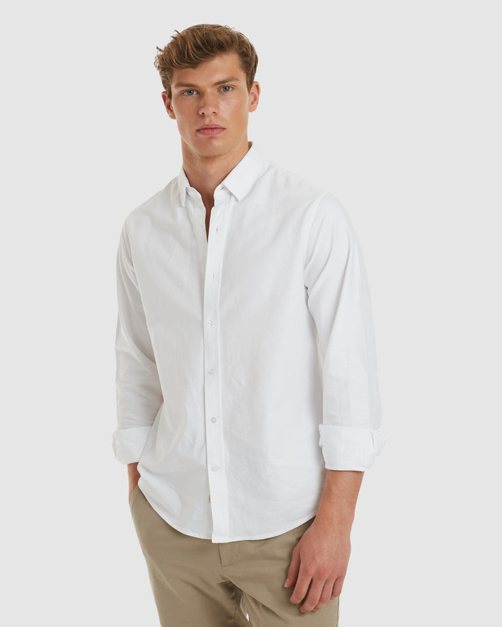 Oxford-Casual White Cotton Shirt
