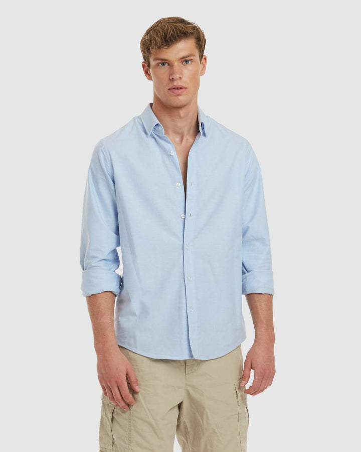 Oxford-Slim Blue Cotton Shirt