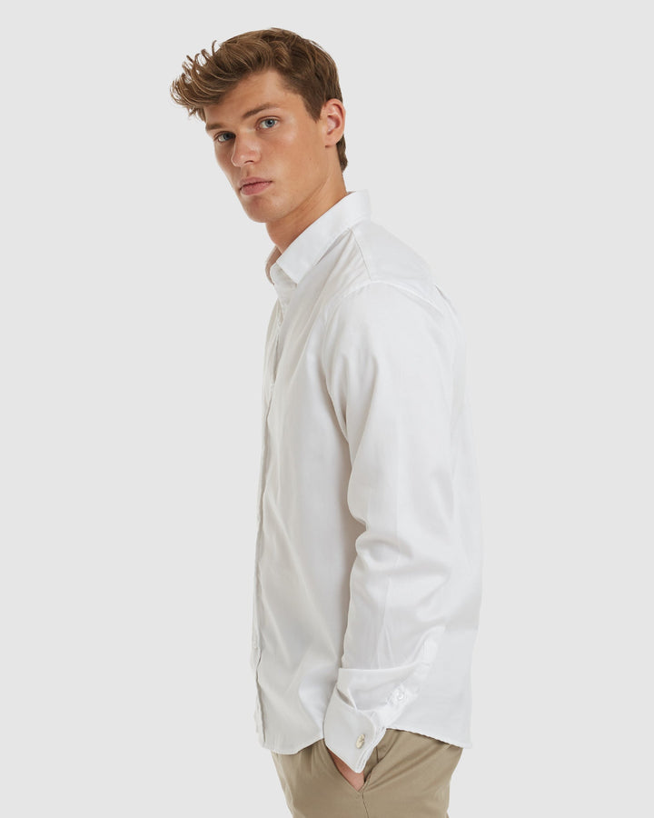 Paris-Slim Formal White Non Iron Cotton Shirt with French Cuffs