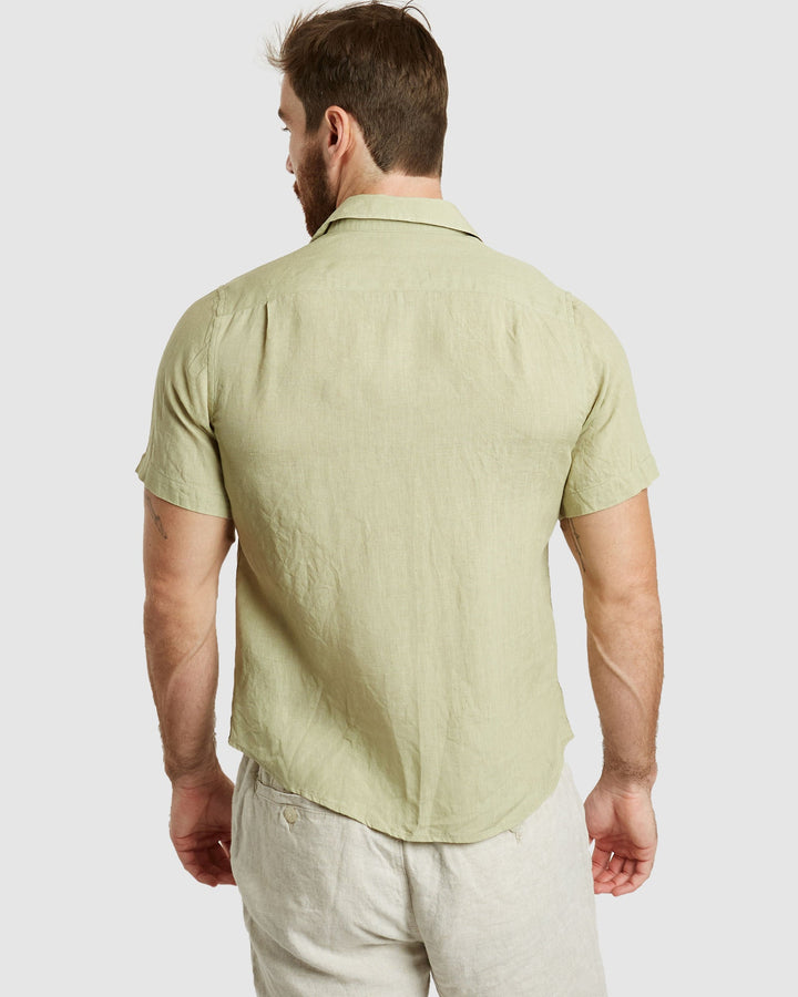 Ravello No Tuck SS Safari Linen Shirt - Slim Fit