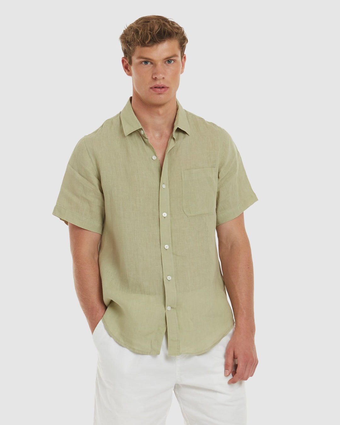 Ravello No Tuck SS Safari Linen Shirt - Slim Fit