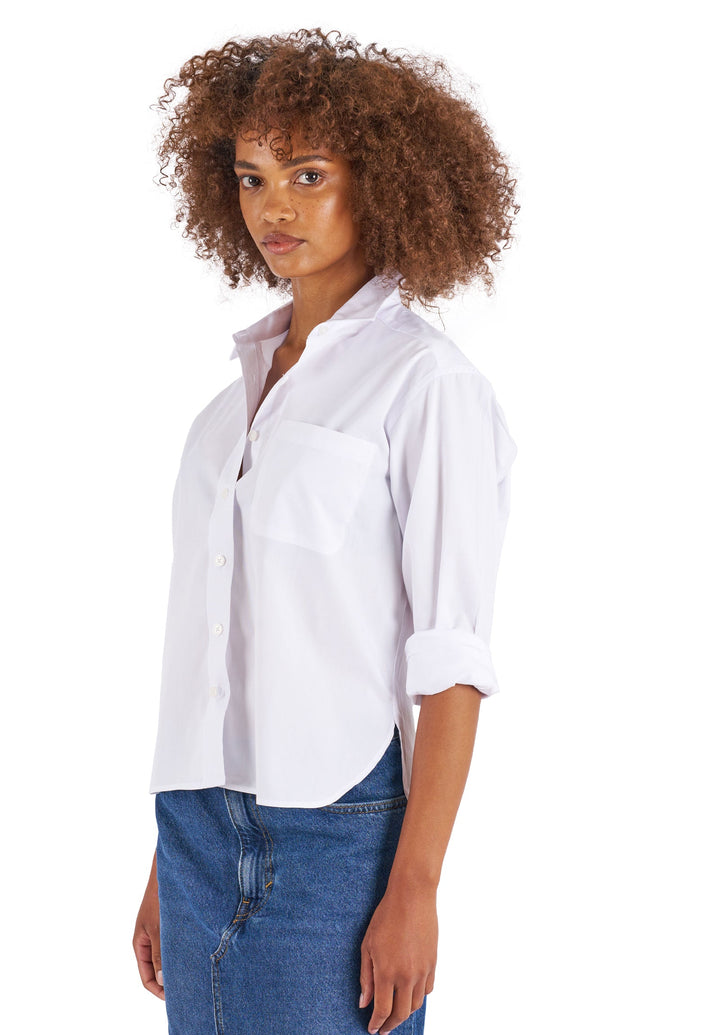 Rita White Boxy Fit Cotton Shirt