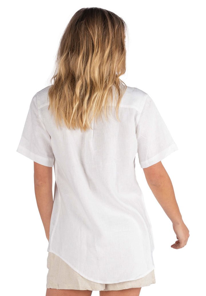 Revere White SS Linen T-shirt