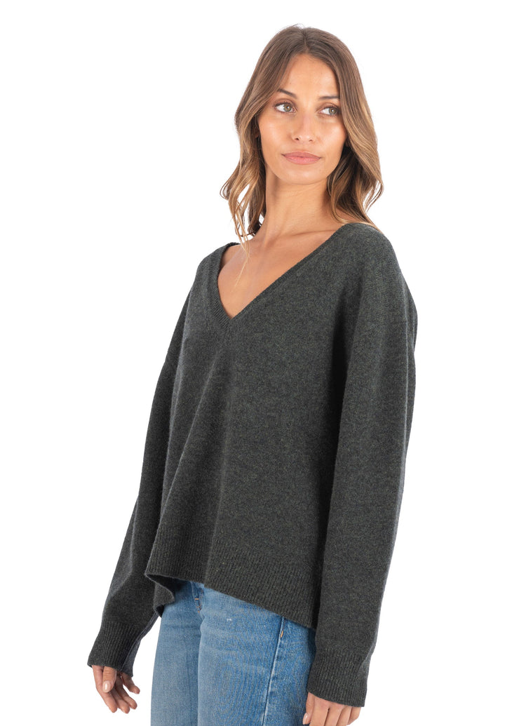 Valentina Green Oversized Merino Wool Sweater