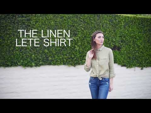 Lete-Linen Black Melange Relaxed Linen Shirt With Pockets