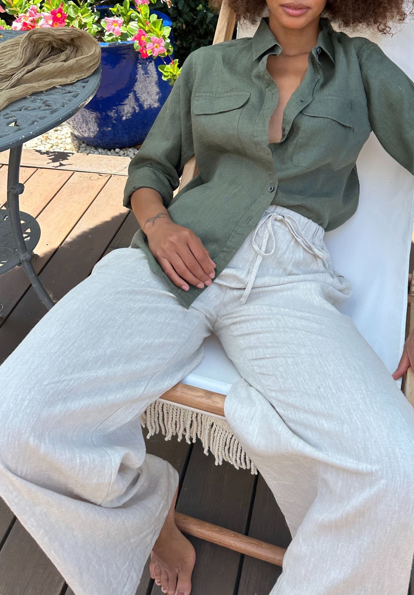 Palazzo Natural Linen Pants – camixa.com