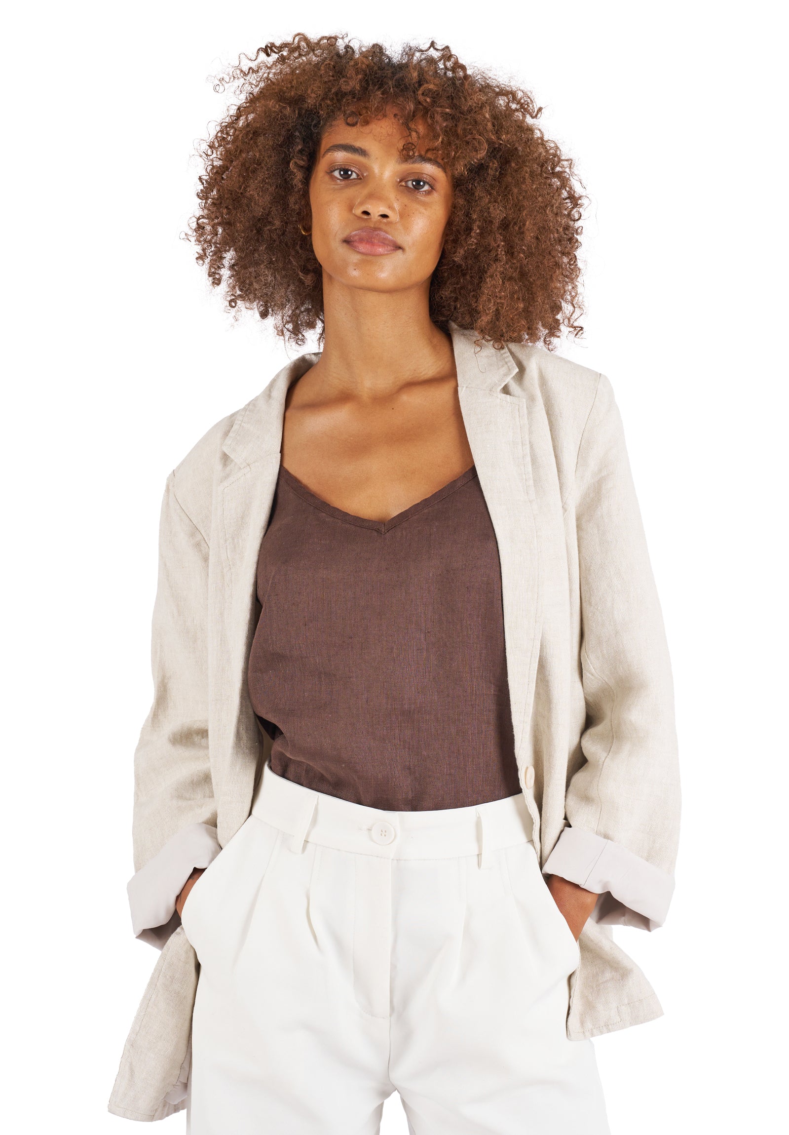 ARGUE MAILLE BLANCHE LINEN JACKETベージュレア‼️ Aura Lace White, Sleeveless Broderie Anglaise Shirt – camixa.com