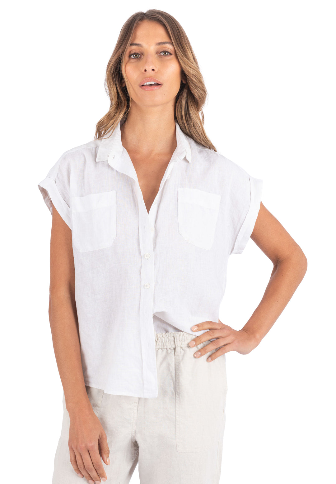 Capri White SS Linen Shirt – camixa.com Capri White SS Linen Shirt – camixa.com