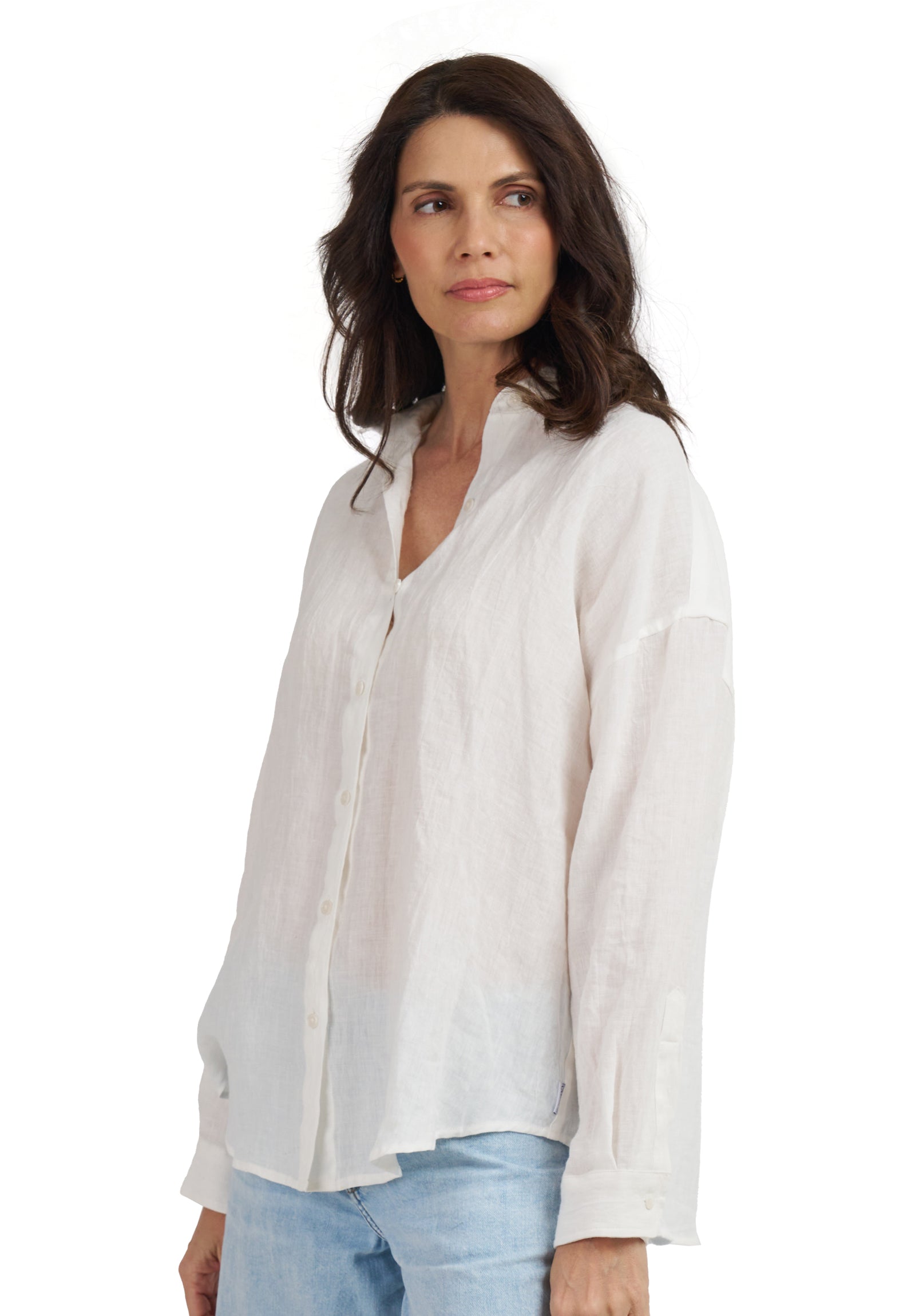 Exalina White Tie-Dye Crinkle Linen Shirt – camixa.com