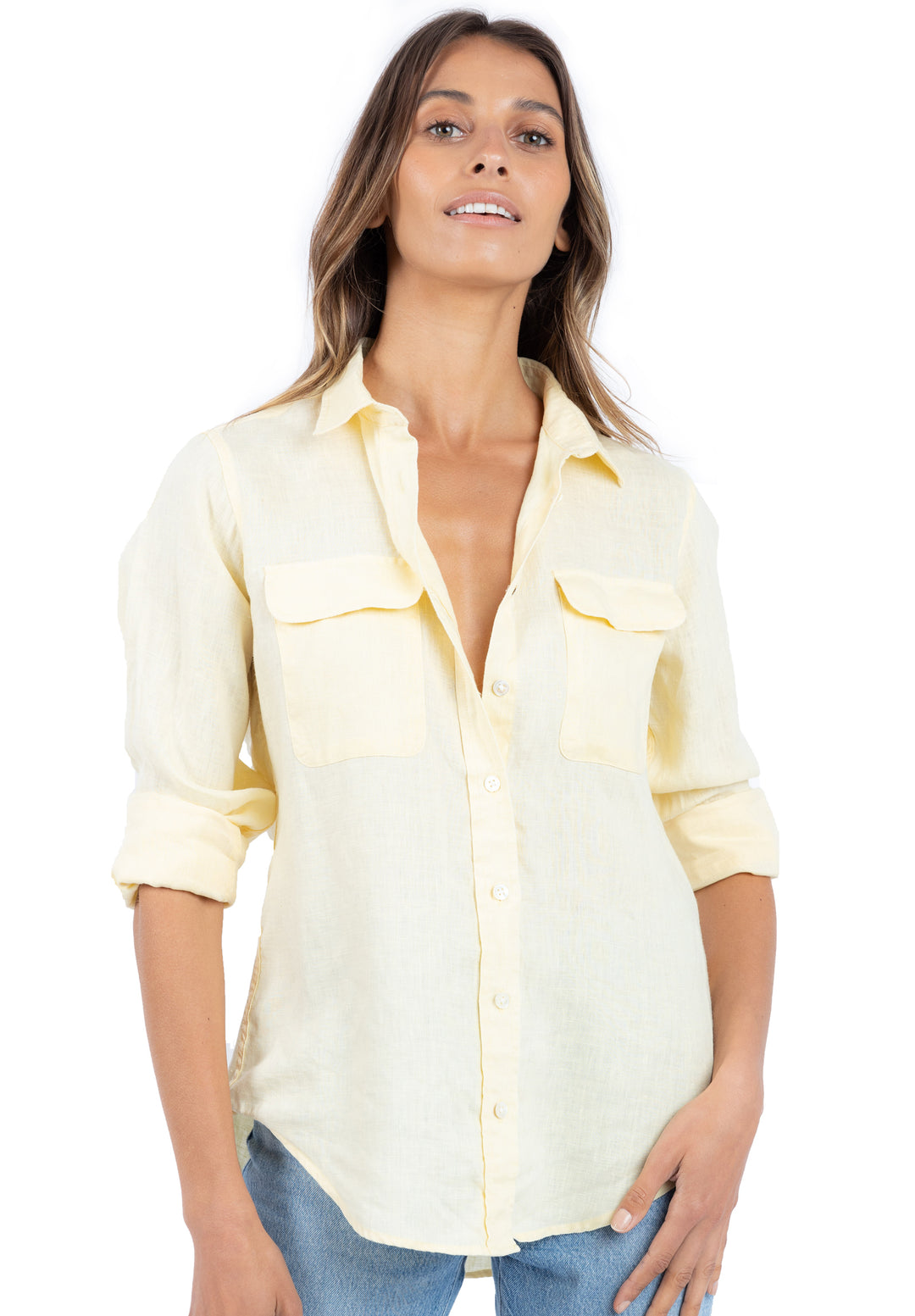 Lete-Linen Vanilla Relaxed Linen Shirt