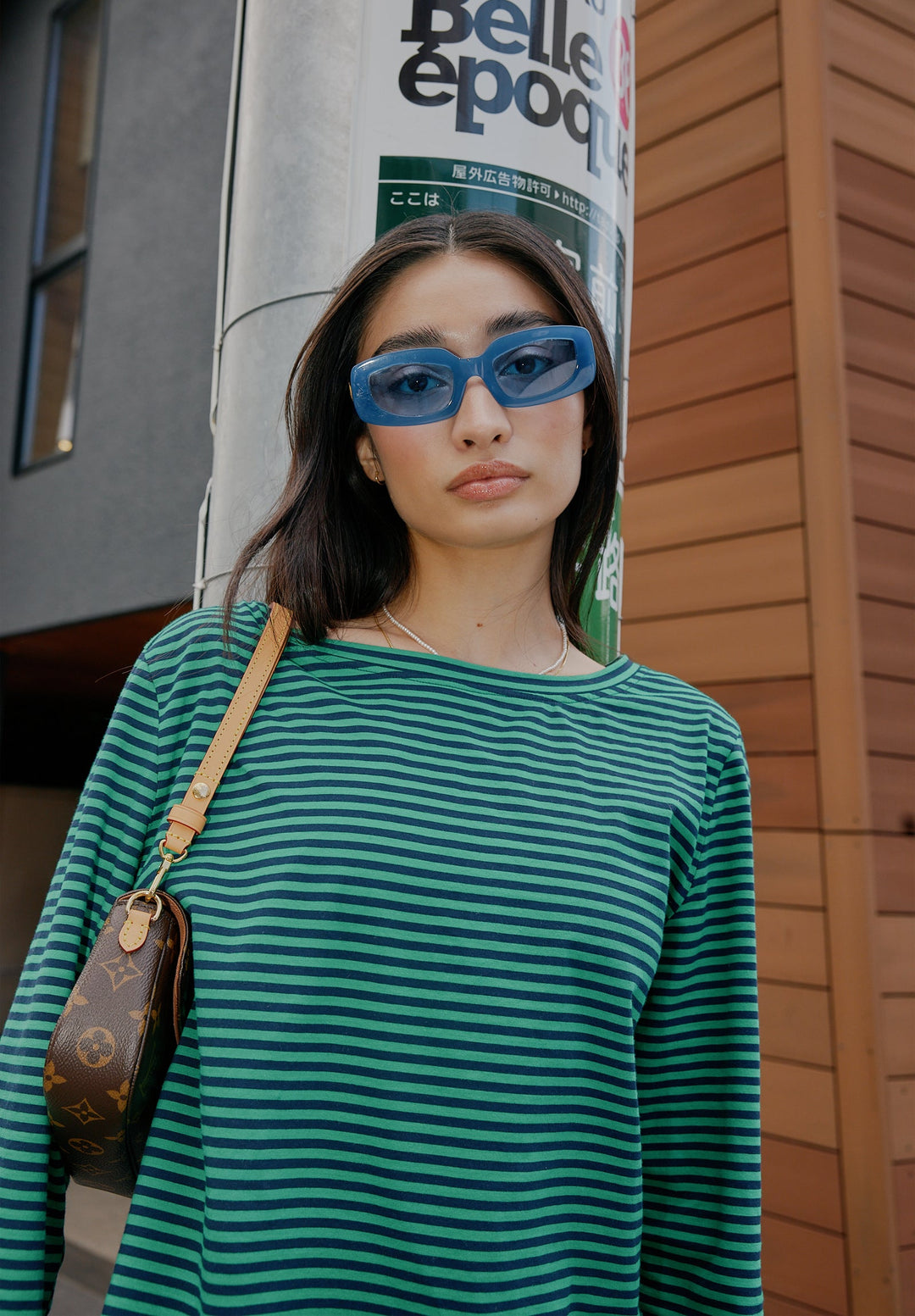 Marina Blue Green Stripes Long Sleeve T-Shirt1