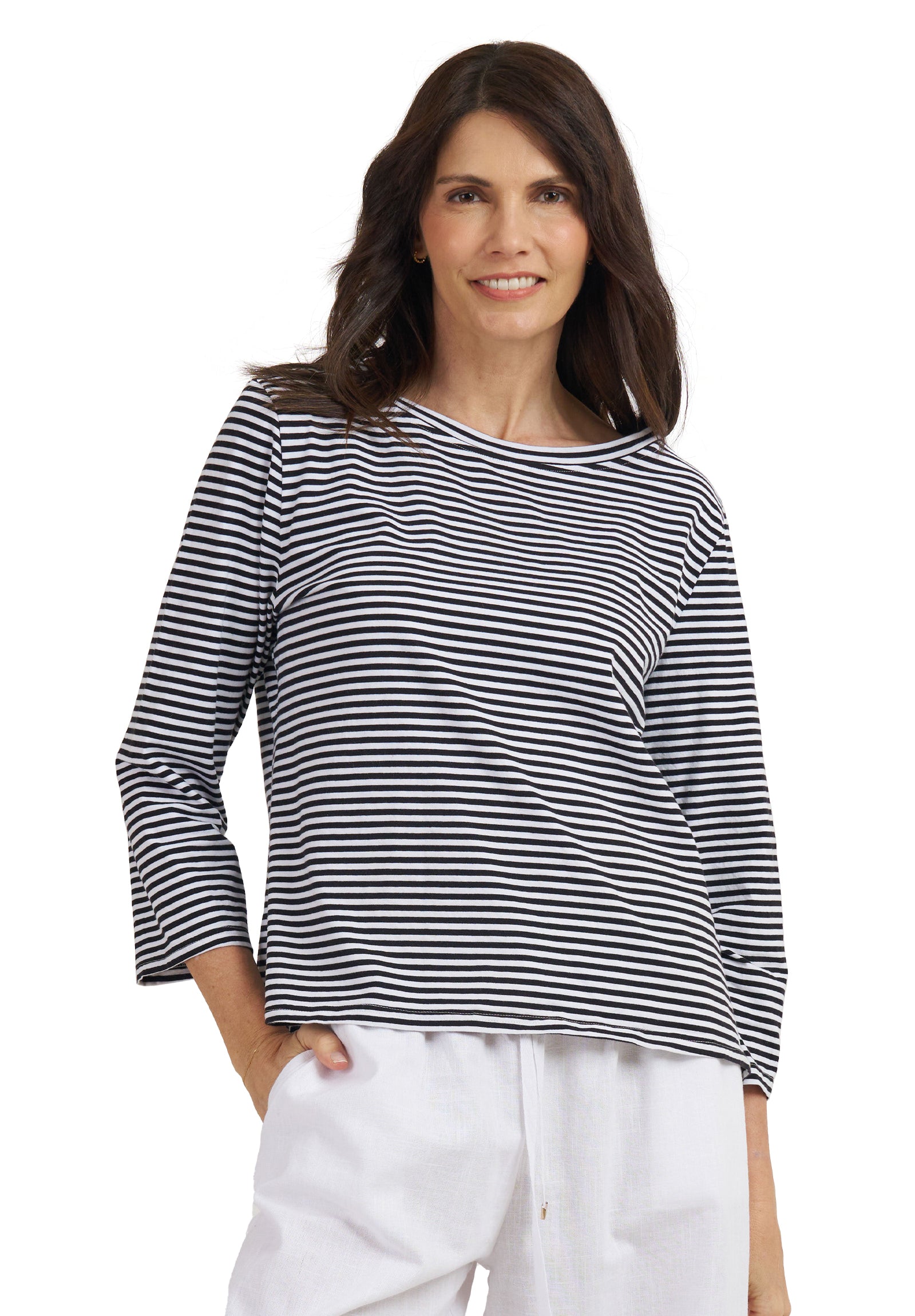 Marina Black Stripes - Long Sleeve T-Shirt – camixa.com