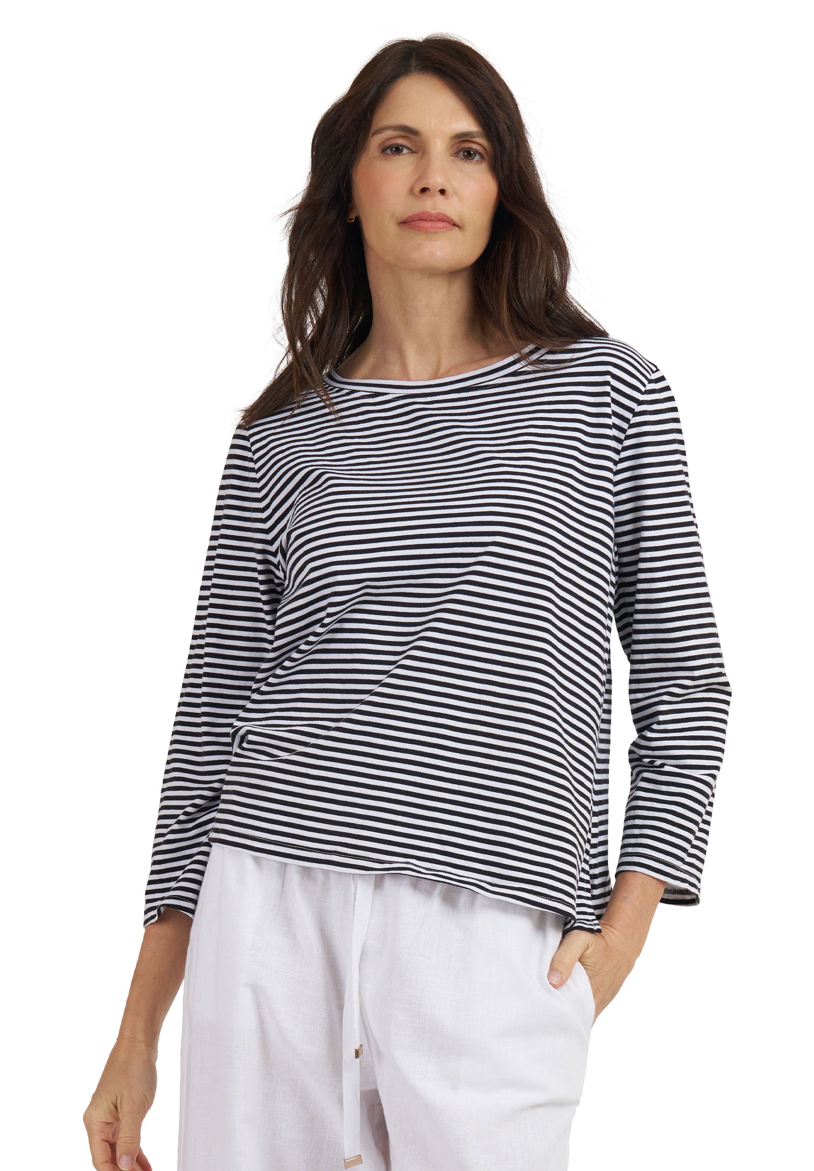 Marina Black Stripes - Long Sleeve T-Shirt – camixa.com