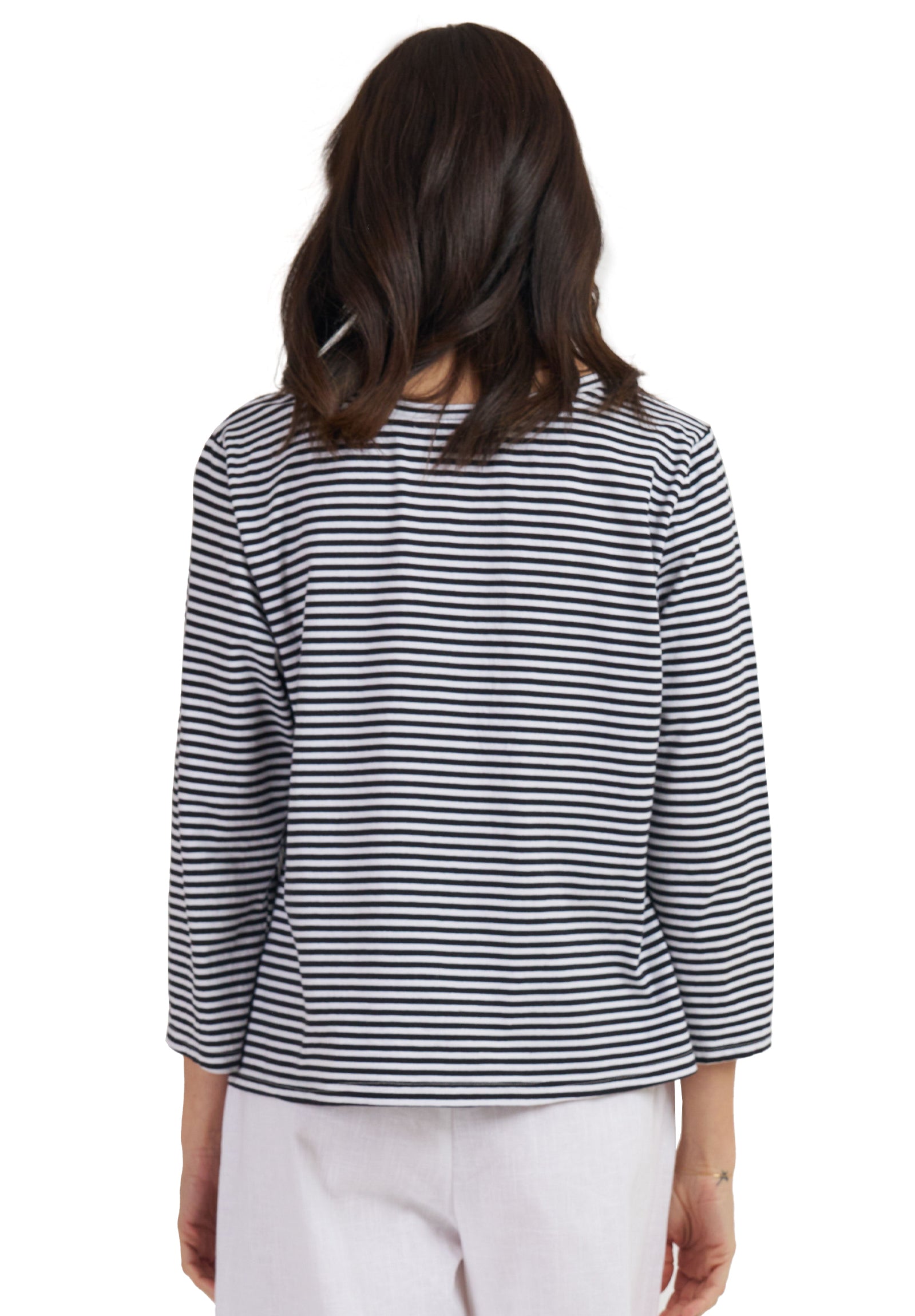 Marina Black Stripes - Long Sleeve T-Shirt – camixa.com