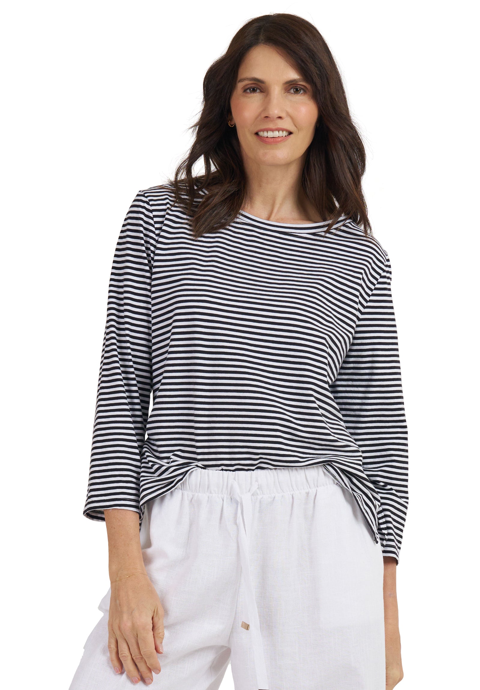 Marina Black Stripes - Long Sleeve T-Shirt – camixa.com