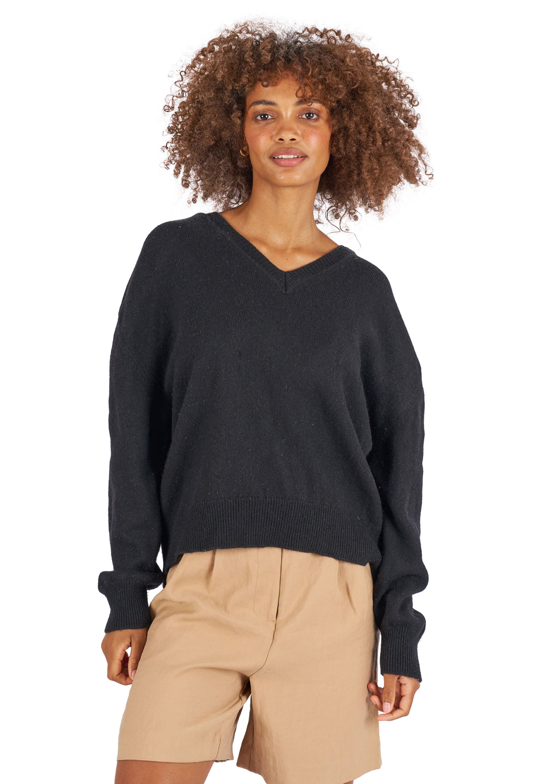 Viola Black Pure Merino Wool Sweater