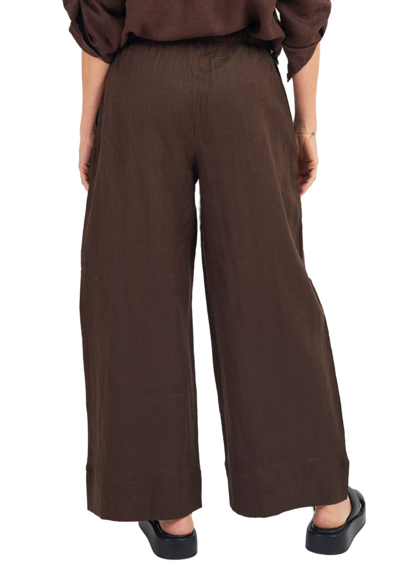 Palazzo Coffee Linen Pants – camixa.com