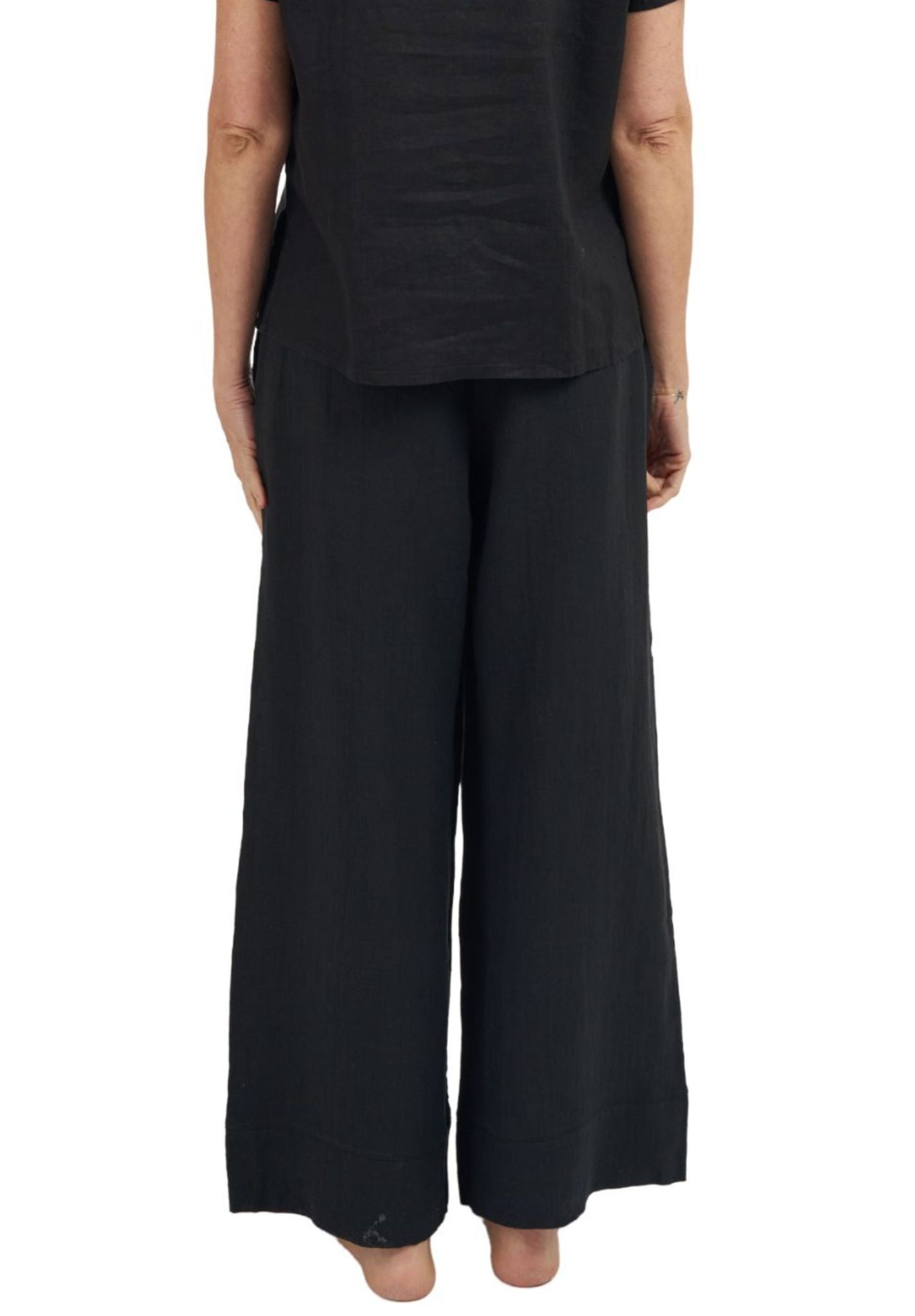 Palazzo Black Linen Pants – camixa.com