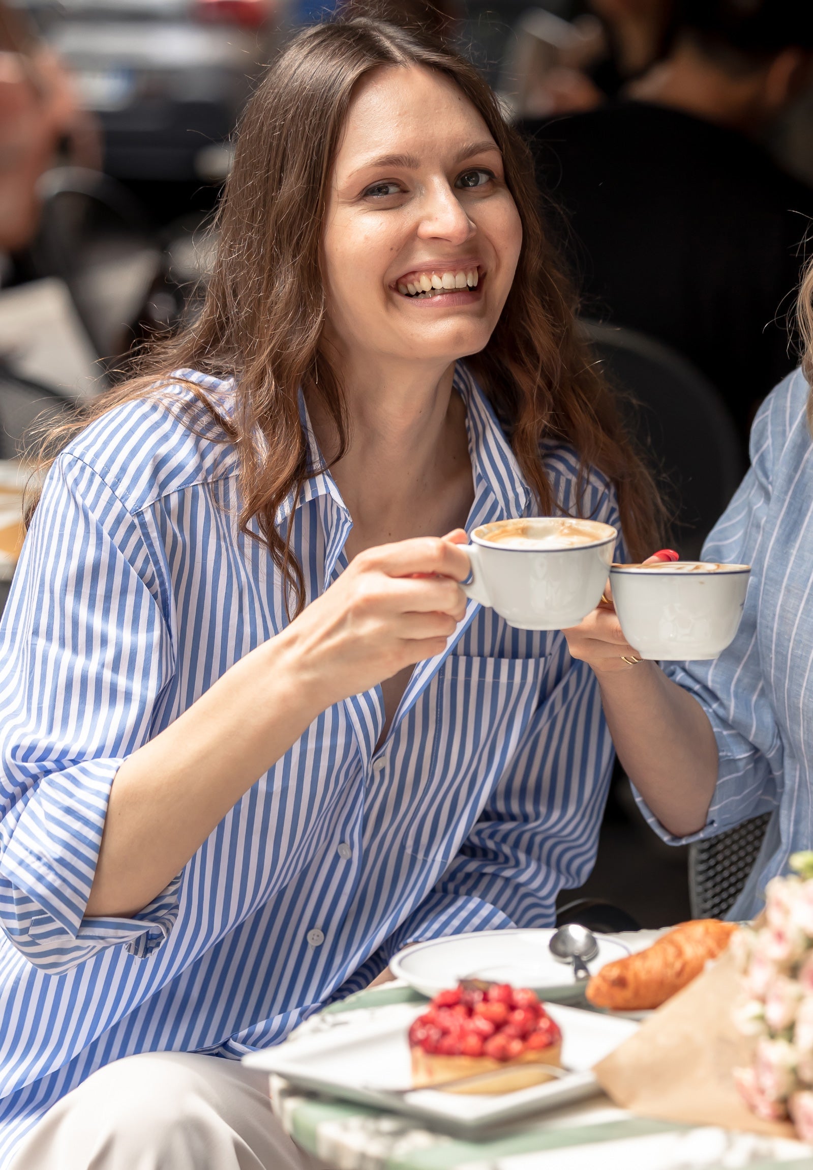 Poppy-Cotton Royal Blue Stripes Oversized Cotton Shirt – camixa.com
