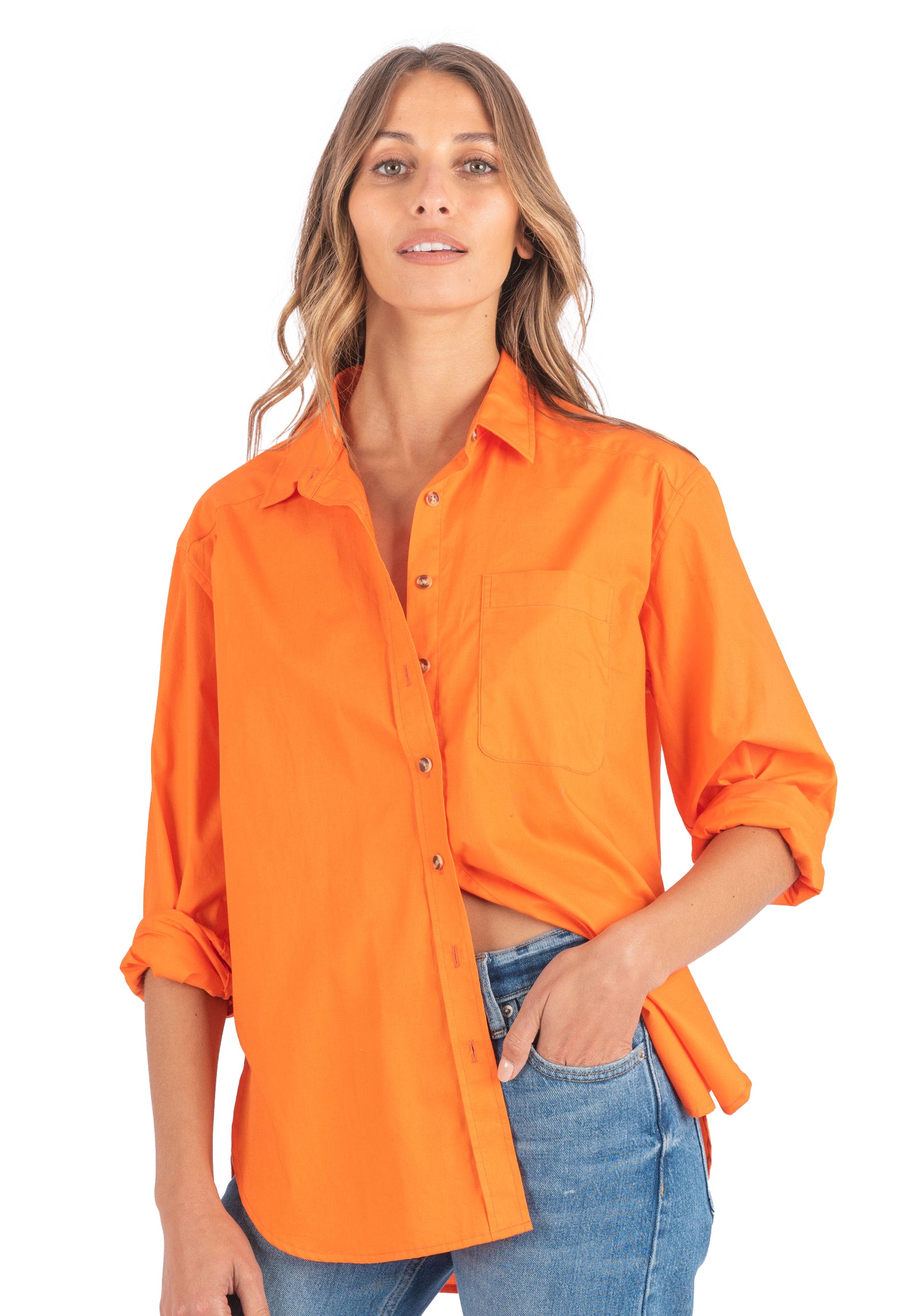 Poppy-Cotton Orange Oversized Cotton Shirt – camixa.com Poppy-Cotton Orange Oversized Cotton Shirt – camixa.com