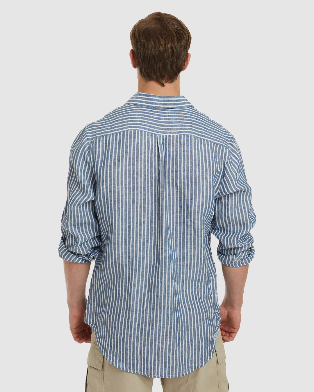 Antibes Dark Blue Stripes Linen Shirt - Casual Fit camixa.com Antibes Dark Blue Stripes Linen Shirt - Casual Fit camixa.com