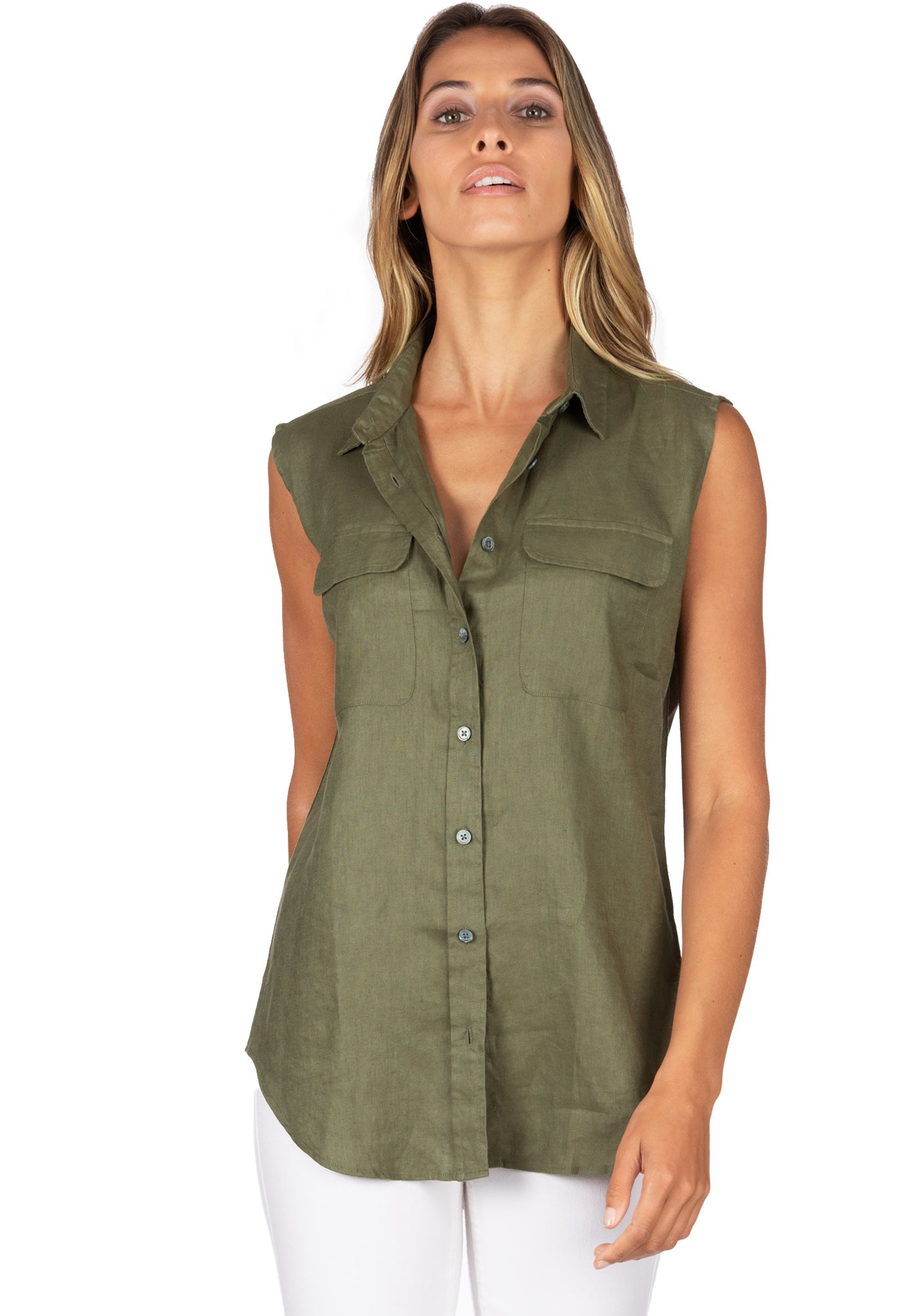 Aura-Linen Olive Green SS Linen Shirt – camixa.com