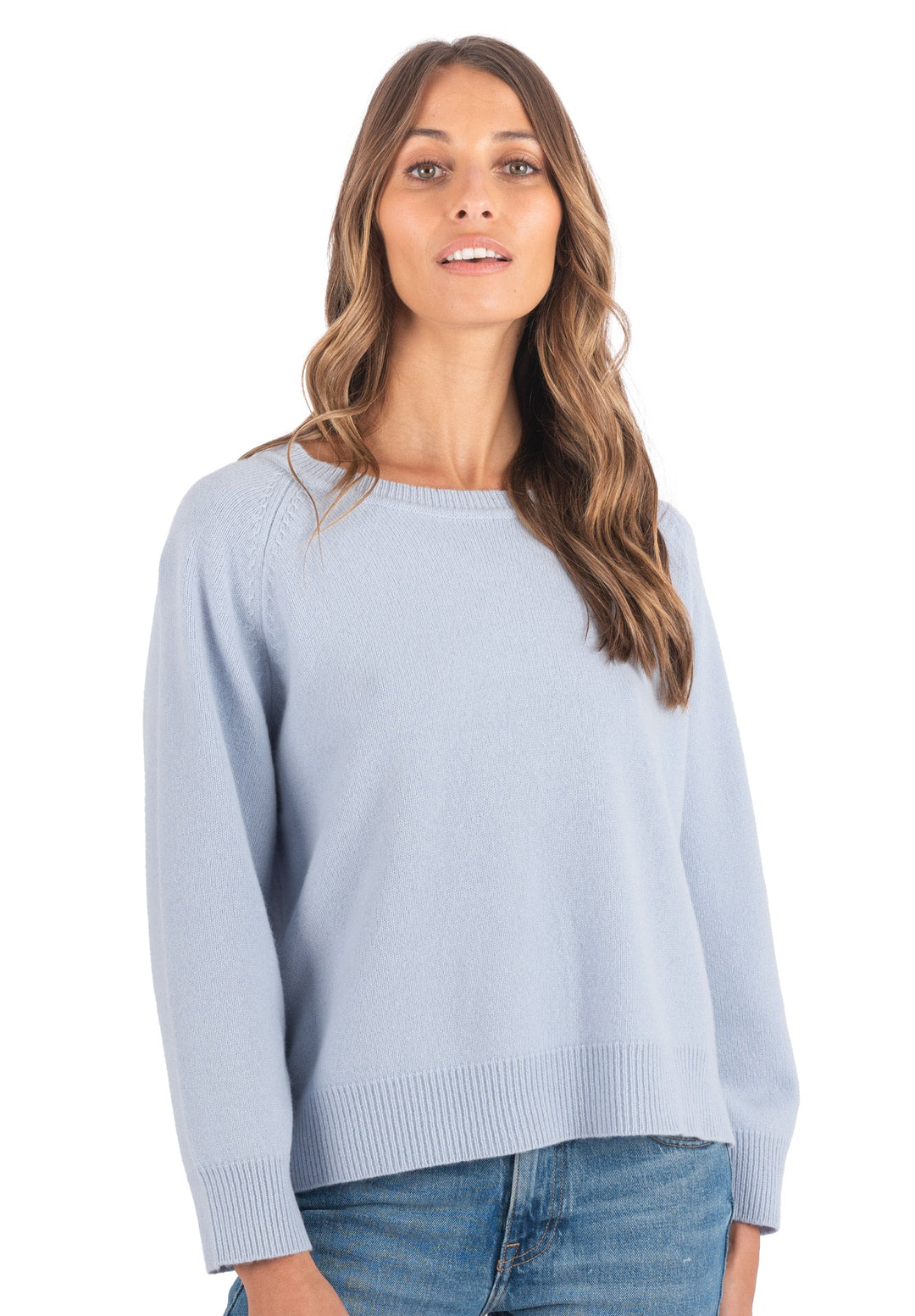 Cristina Ice Blue Pure Merino Wool Sweater