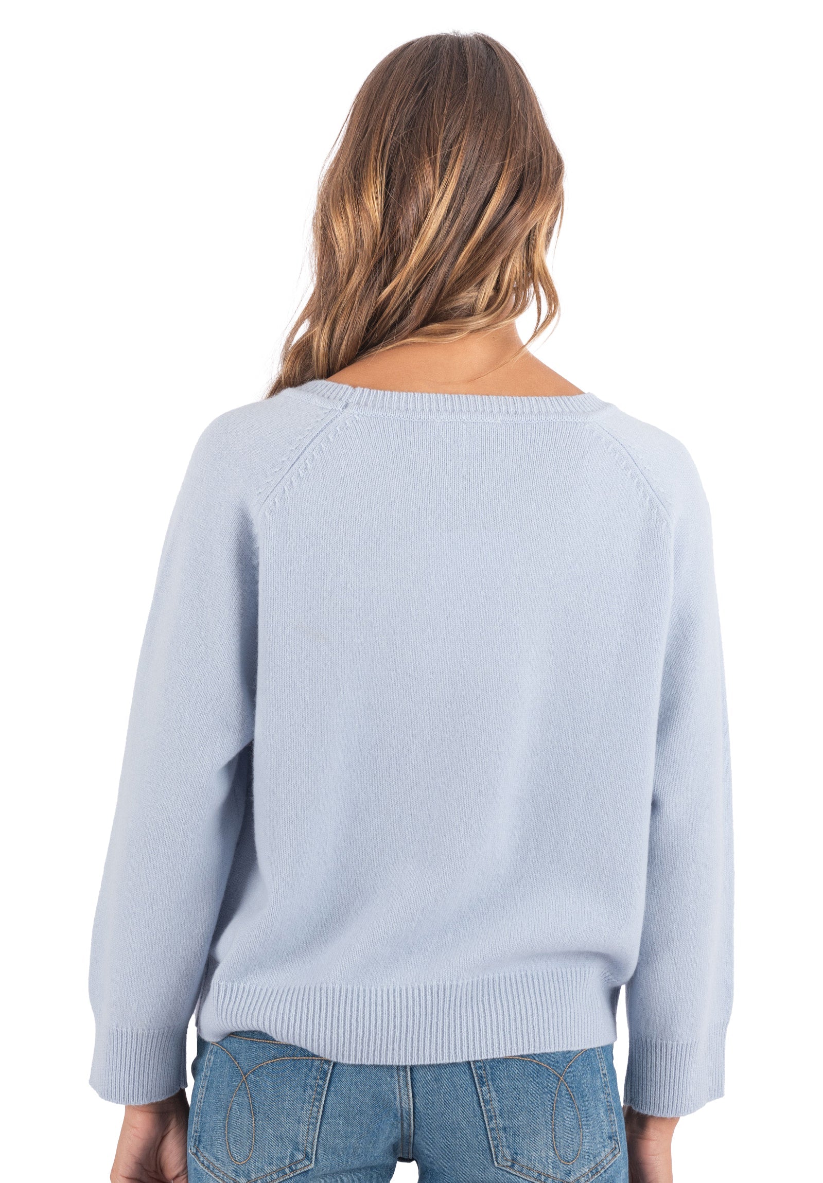 Cristina Ice Blue Relaxed Merino Wool Sweater camixa