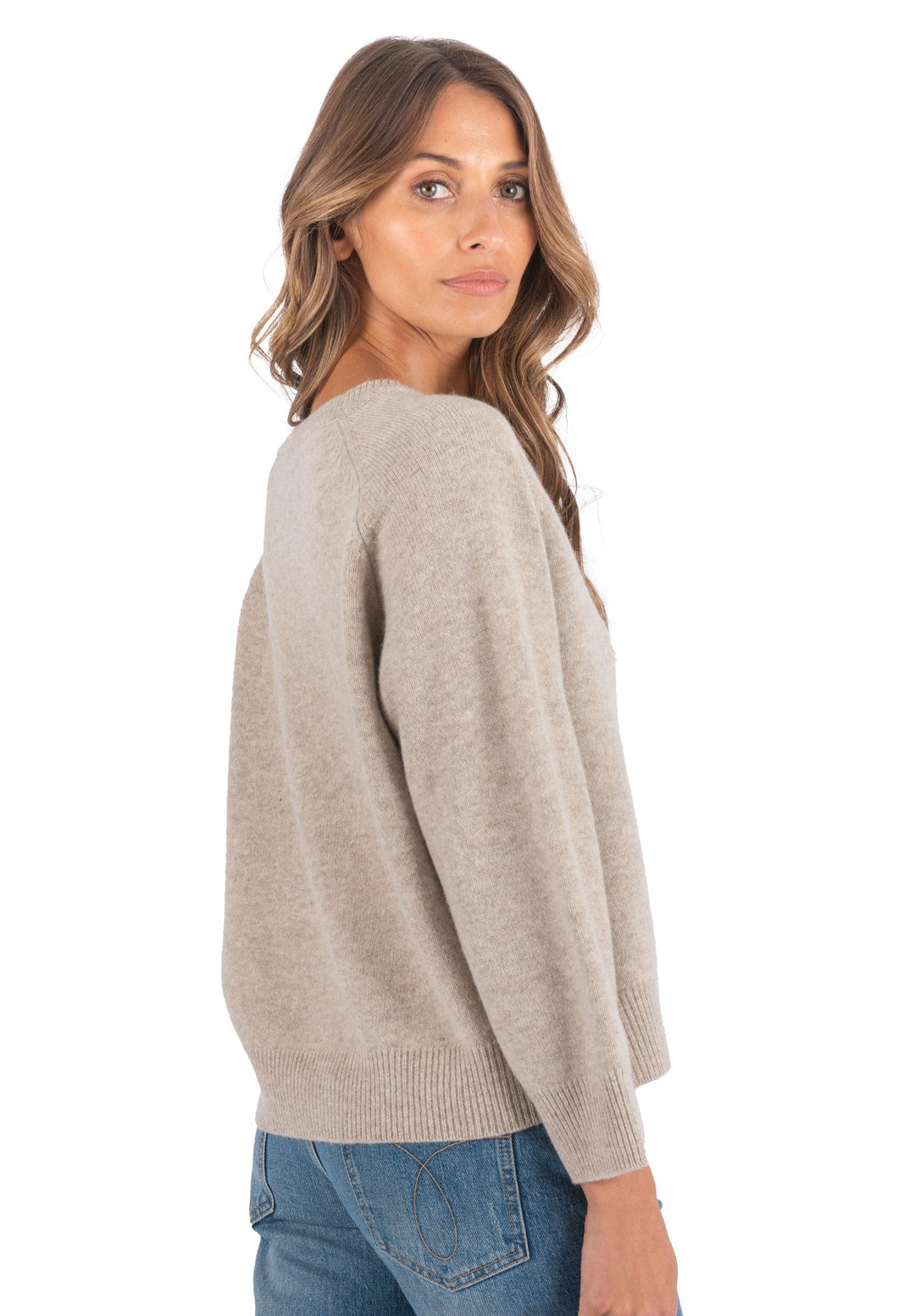 Cristina Natural Pure Merino Wool Sweater