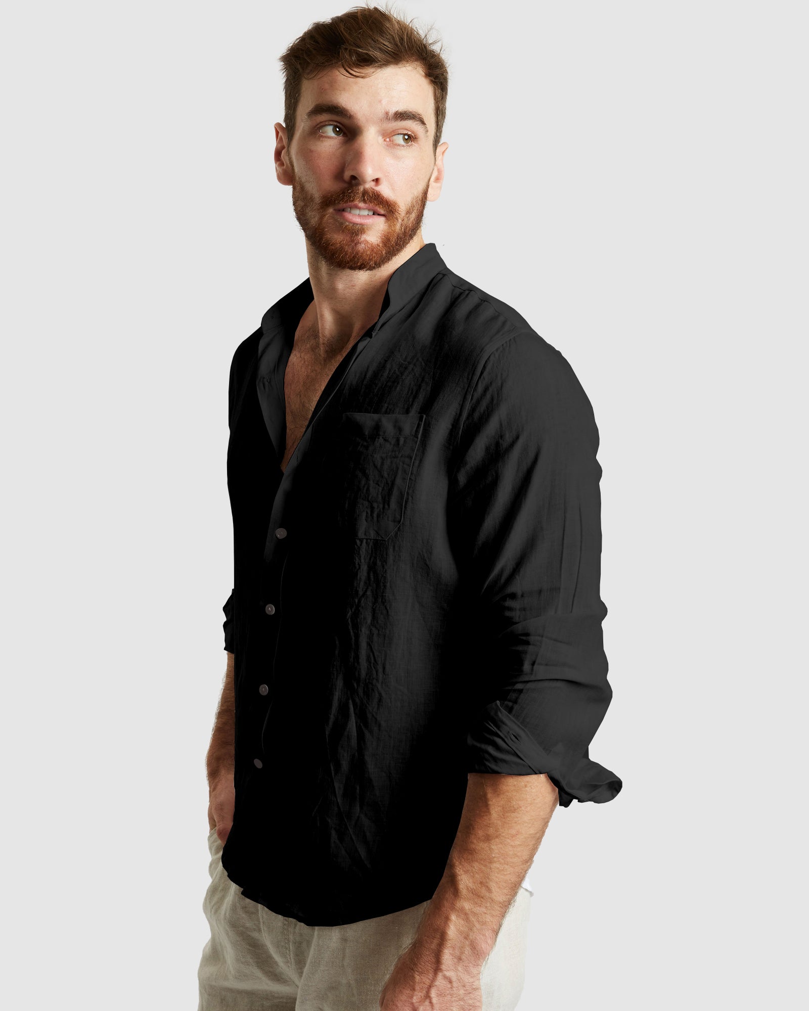 Black hotsell linen shirt