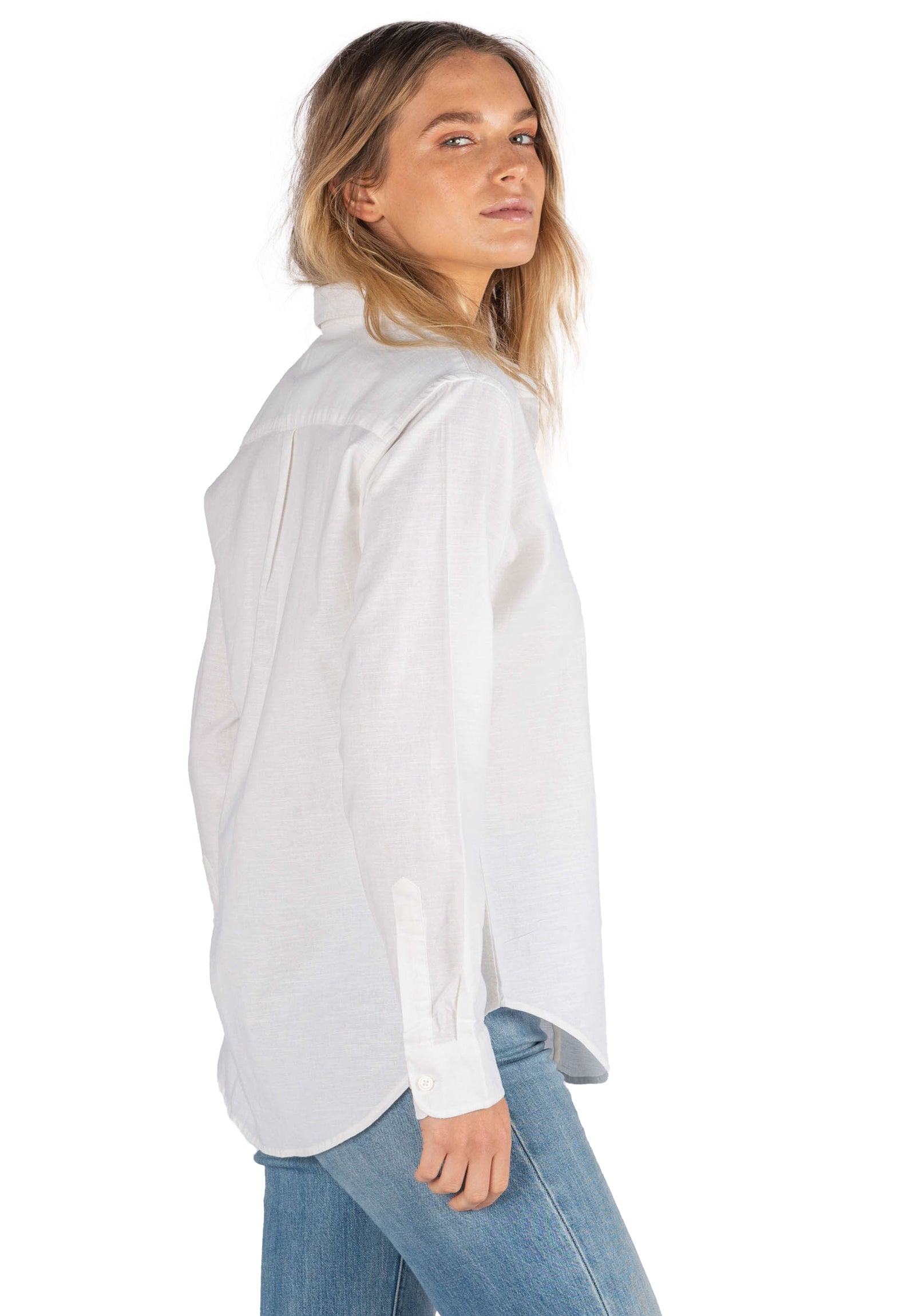 Essy White Linen Cotton Shirt – camixa.com