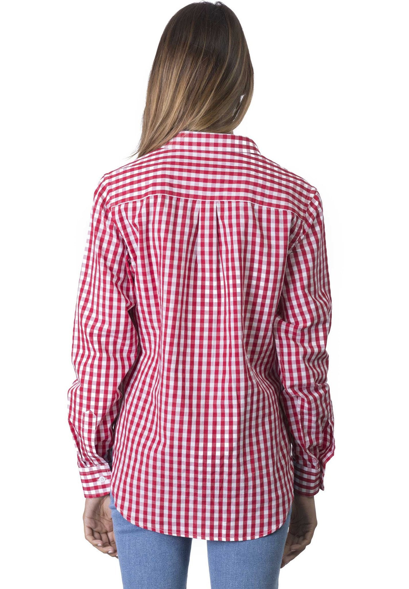 Gigi, Red Gingham Cotton Shirt