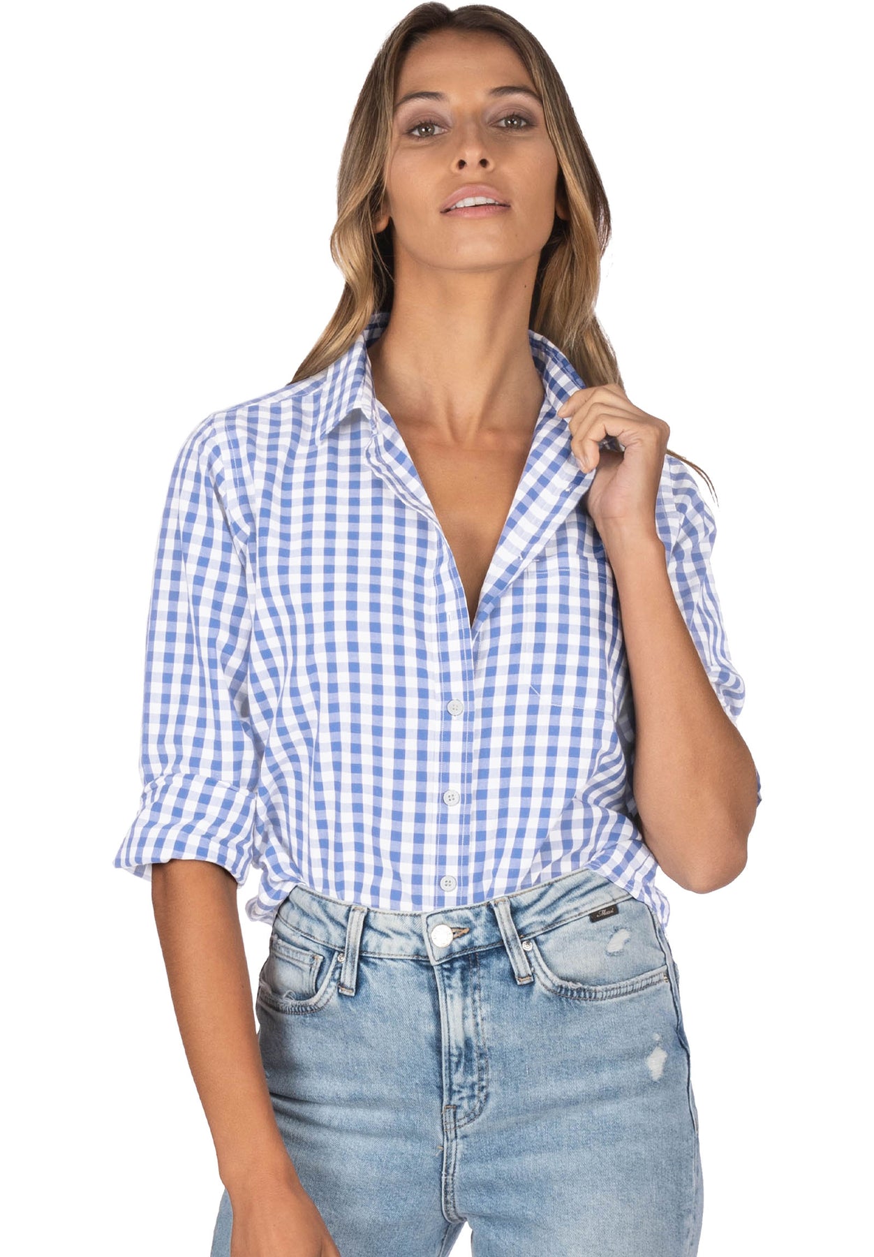 Gigi Sky Gingham Cotton Shirt camixa