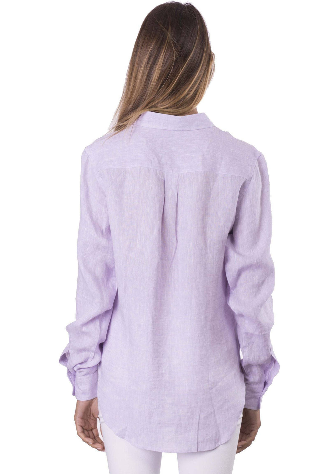 Lete Lilac, Relaxed Linen Shirt with Pockets