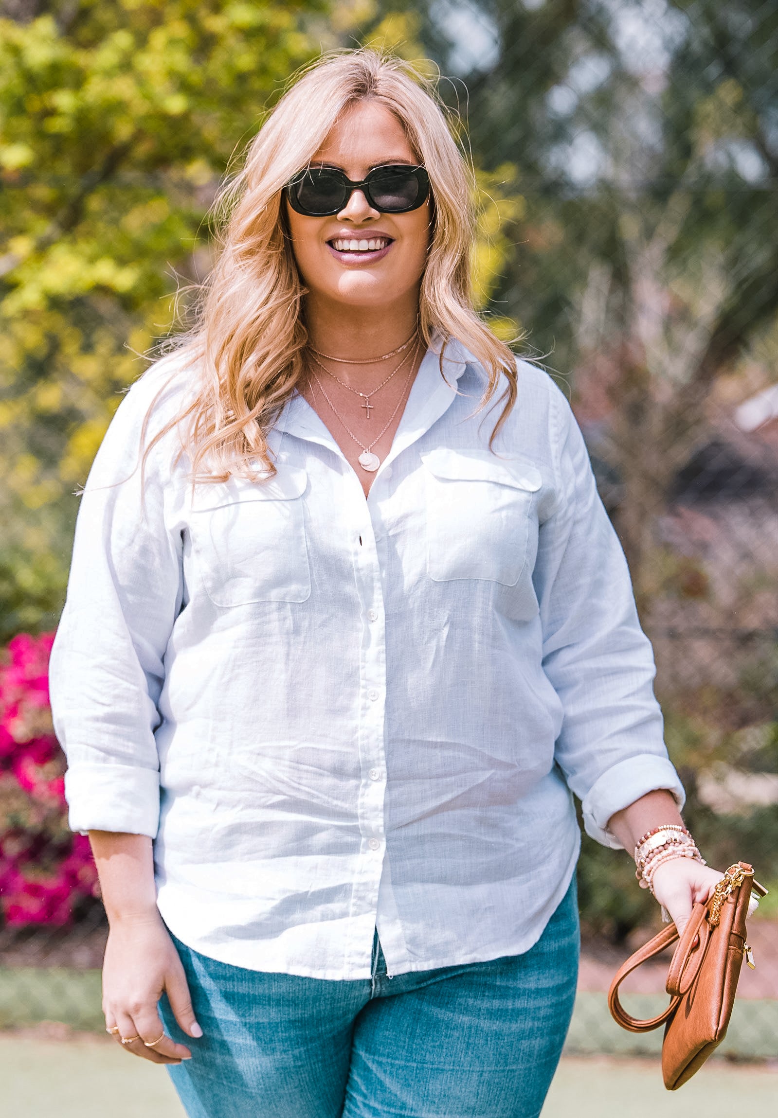 White linen clearance tops plus size