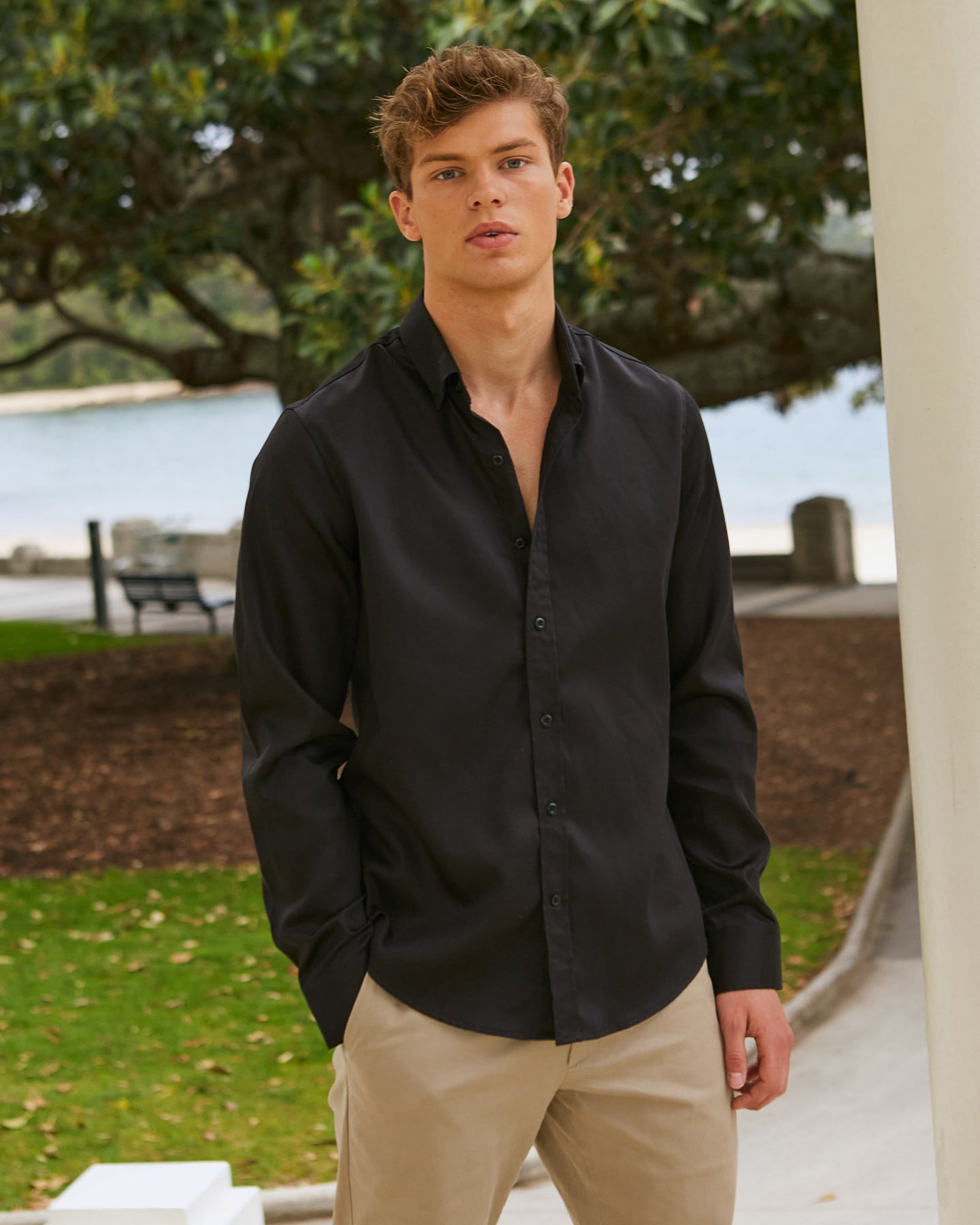 Black Long Sleeve Button Up Shirt