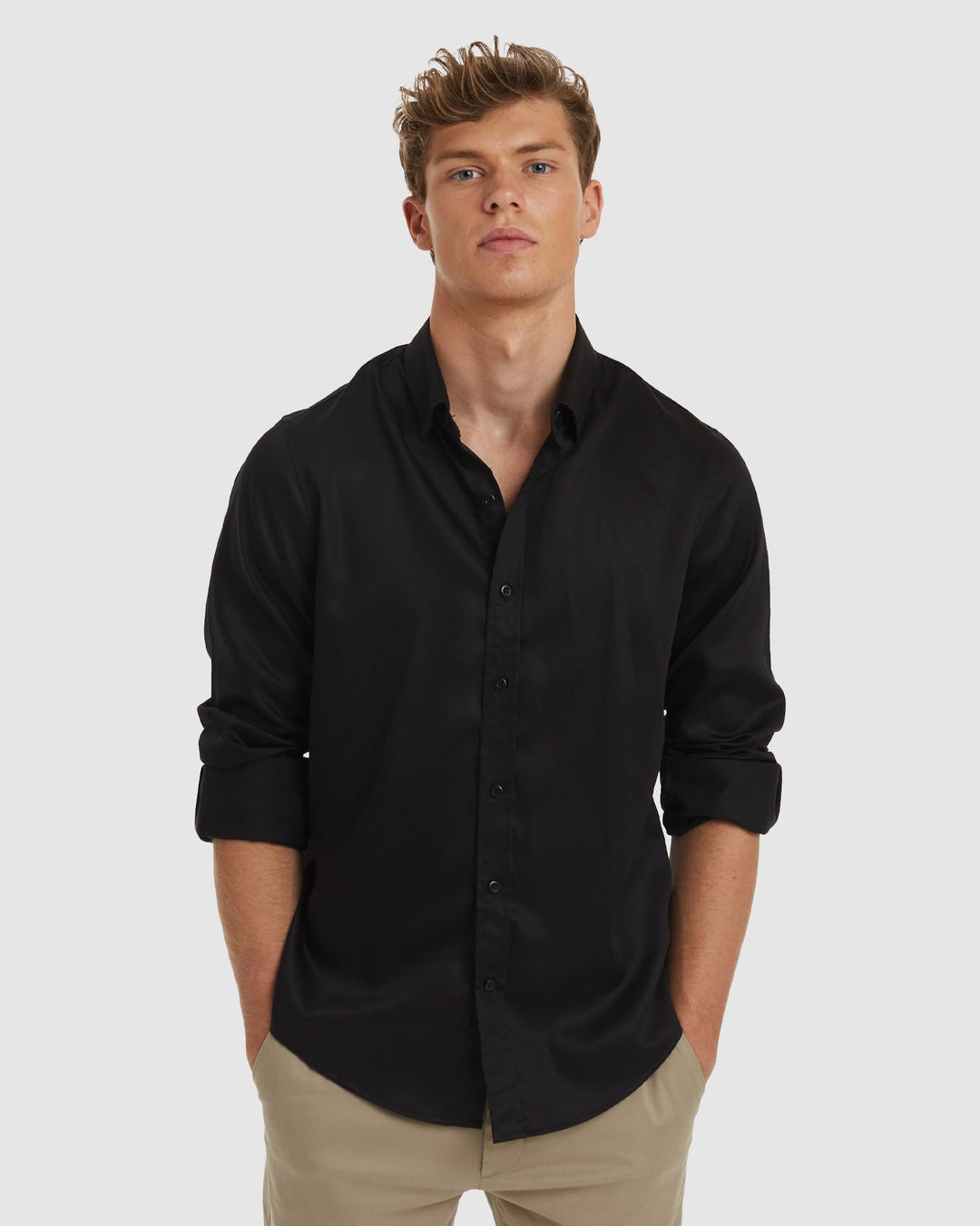 London-Casual Formal Black Non Iron Cotton Shirt camixa.com London-Casual Formal Black Non Iron Cotton Shirt camixa.com