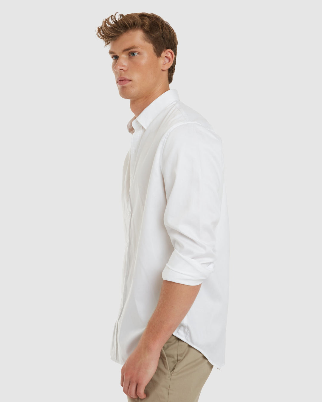 casual white dress shirt London-Casual Formal White Non Iron Cotton Shirt – camixa.com
