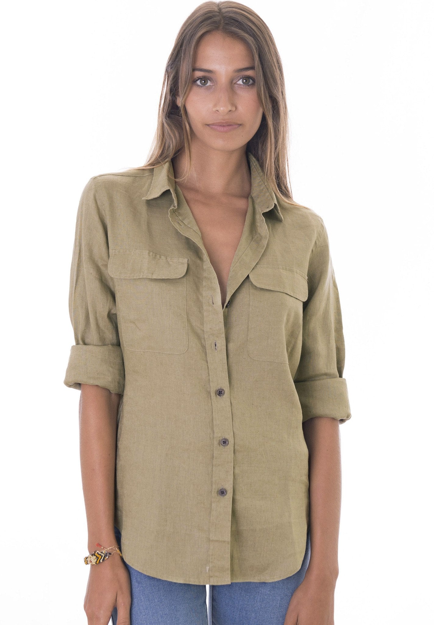 Ladies cheap khaki shirt