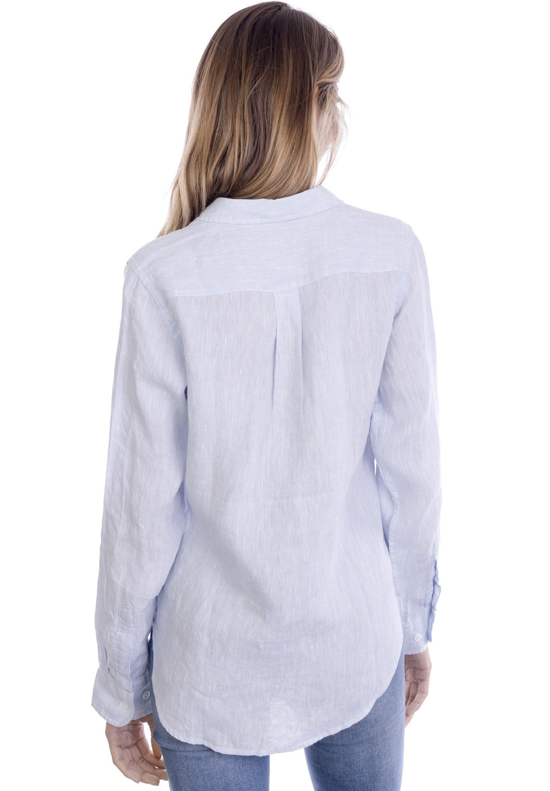 Lete Sky Blue, Relaxed Linen Shirt with Pockets