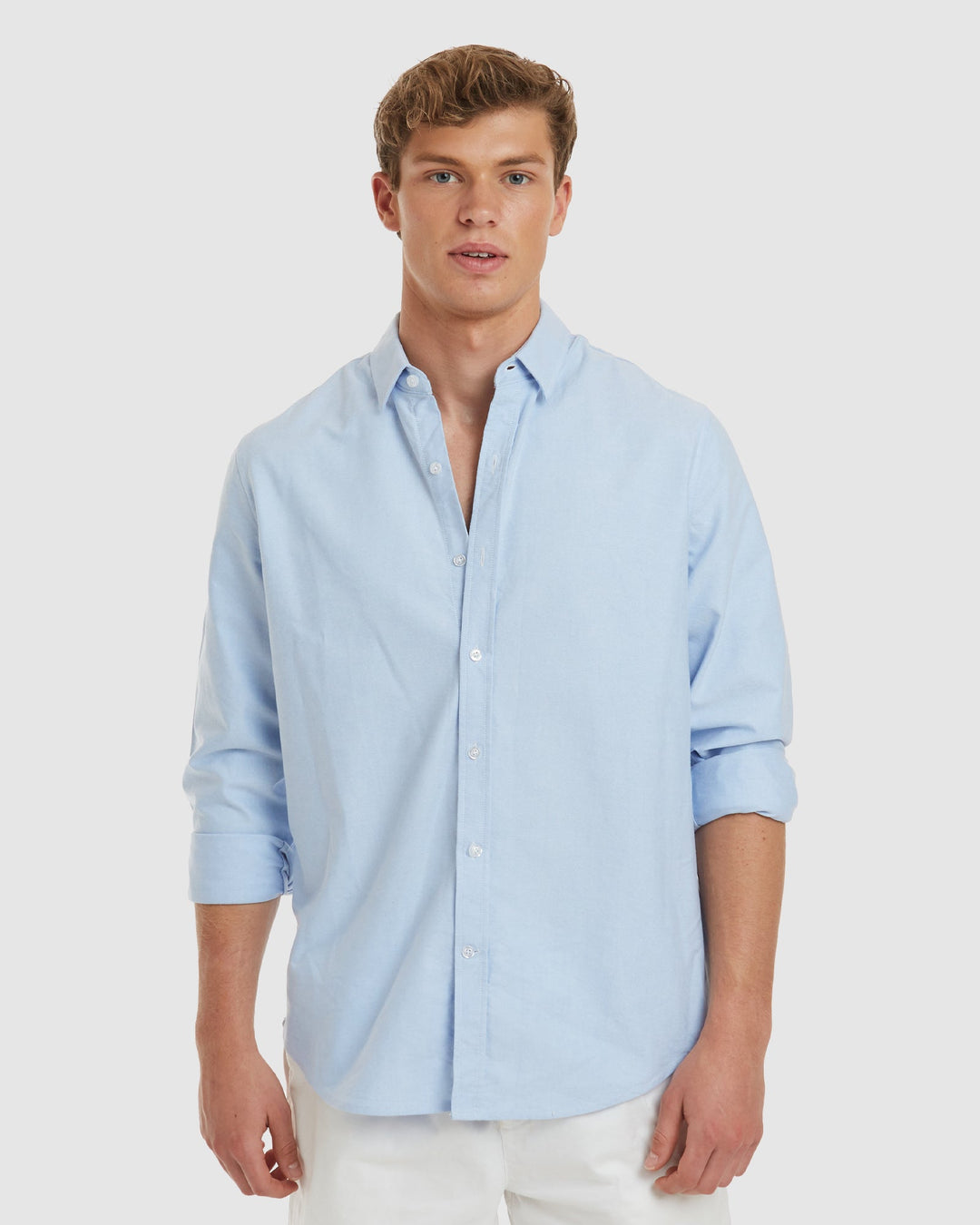 Oxford Blue Cotton Shirt  - Casual Fit