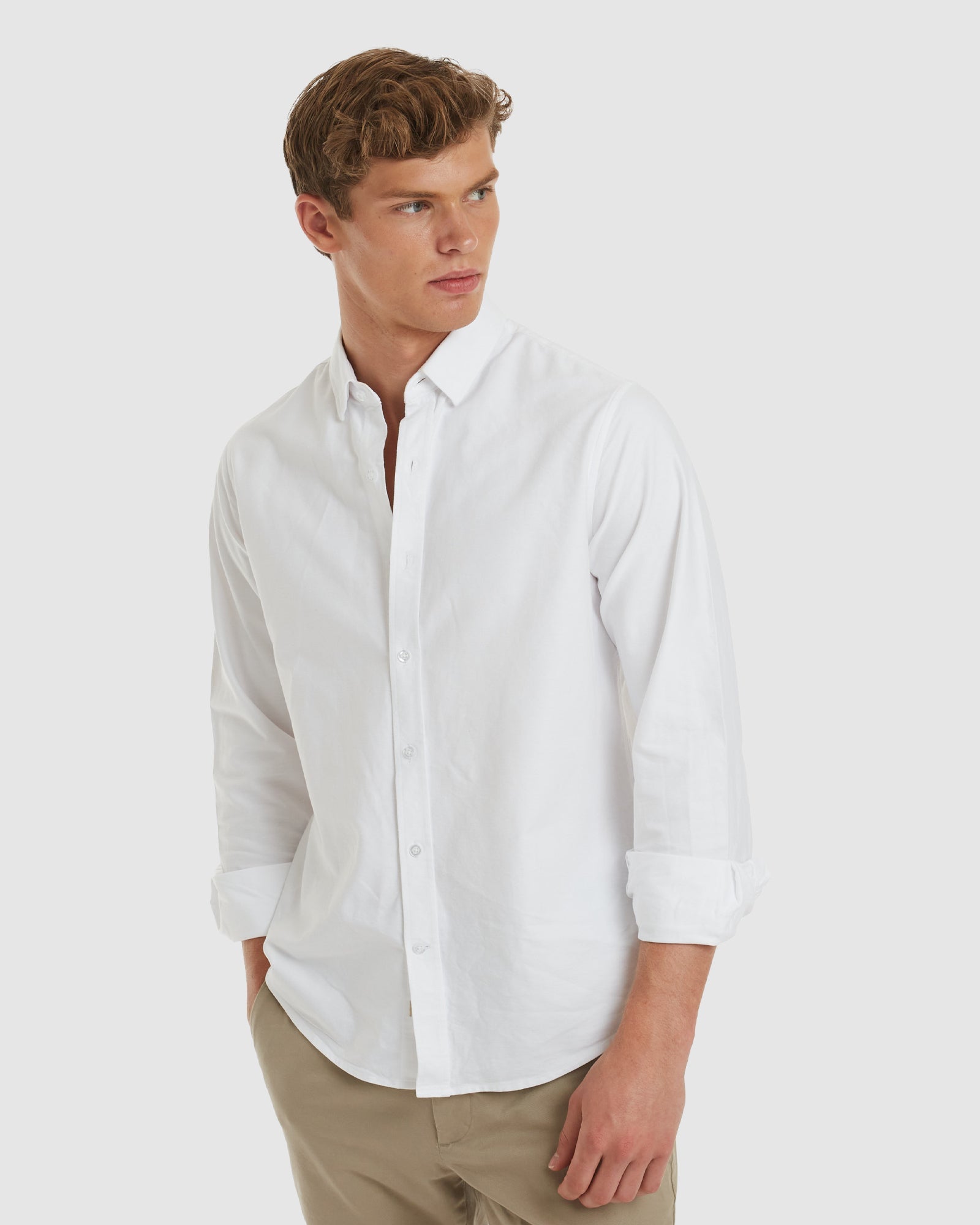 Oxford-Casual White Cotton Shirt – camixa.com