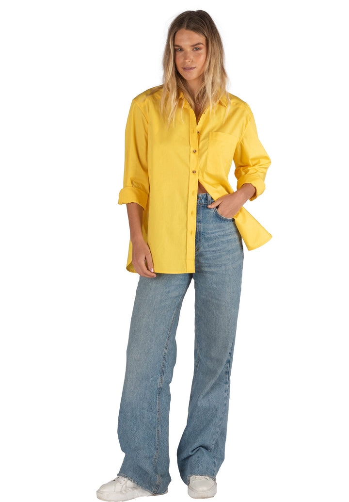 Poppy Yellow Oversize Cotton Shirt