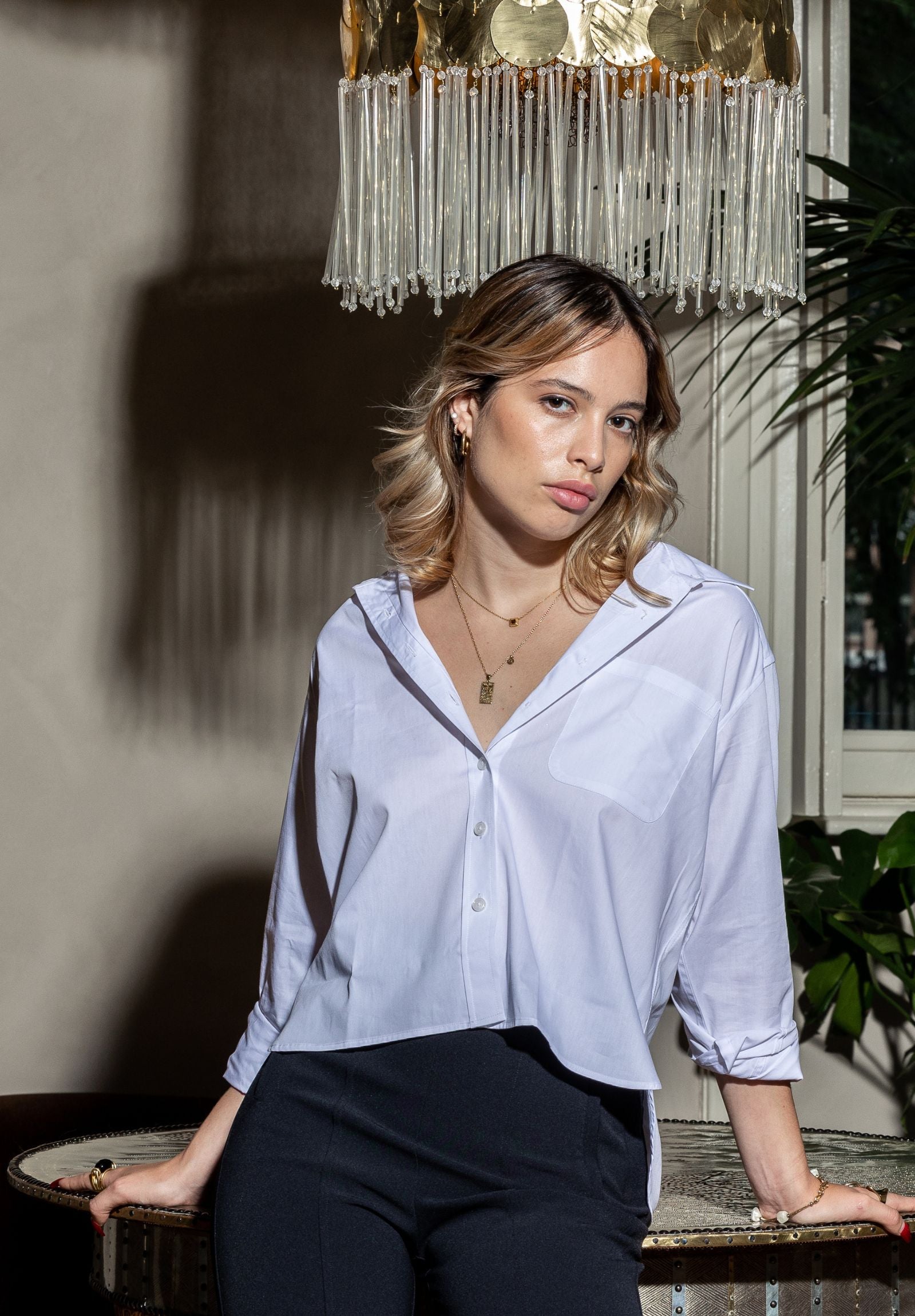 Rita White Boxy Fit Cotton Shirt – camixa.com