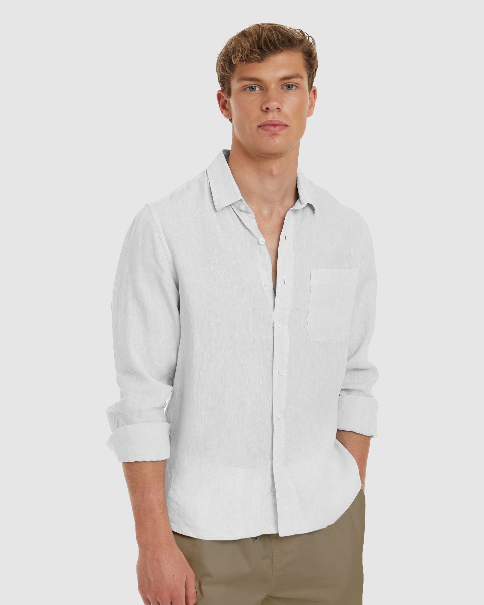 White linen shirt mens shop slim fit